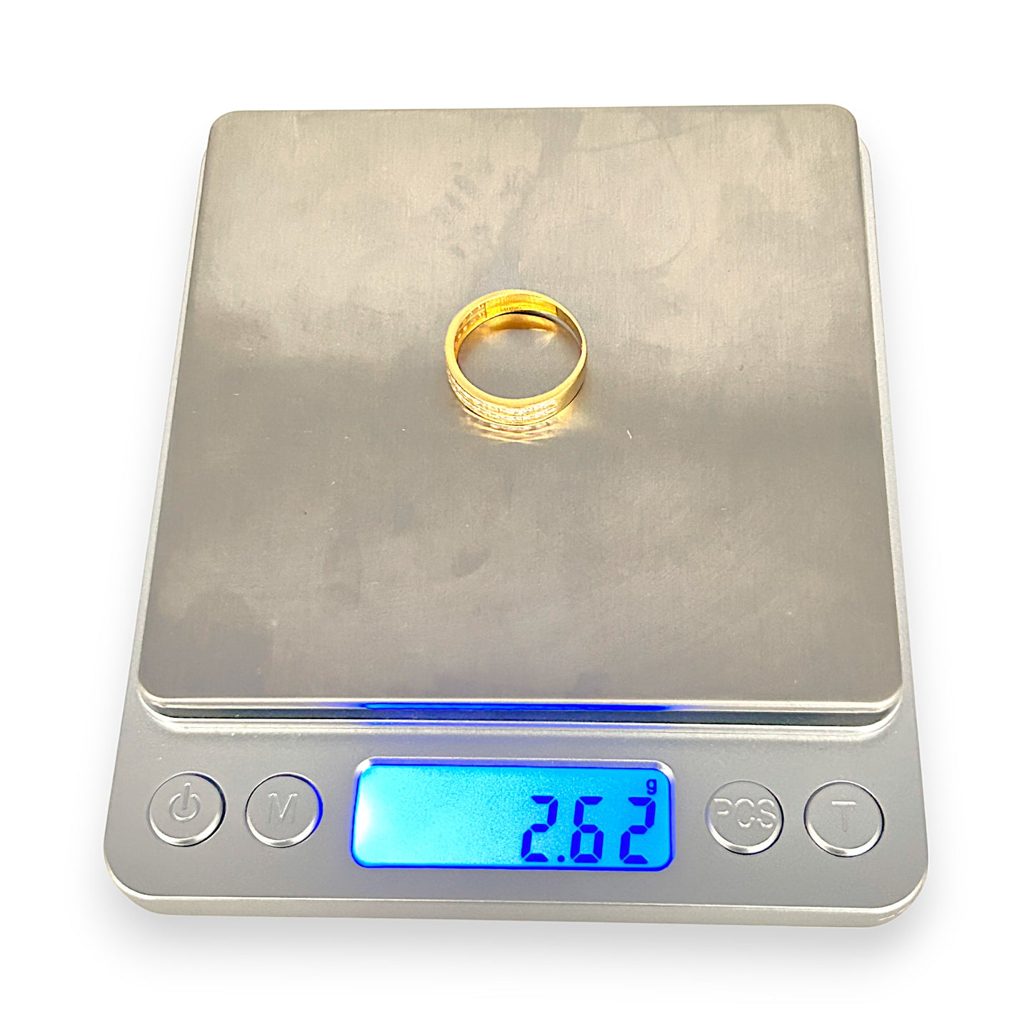 GOLD DEAL | 21K Gold Ring with Multiple CZ, Size O1/2