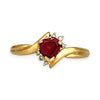 GOLD DEAL | 9ct Gold Heart-Shaped Ruby and Diamond Ring – A Promise in Crimson