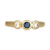 GOLD DEAL | 9ct (9K) Gold Celestial Trio – Sapphire & CZ Ring Size W