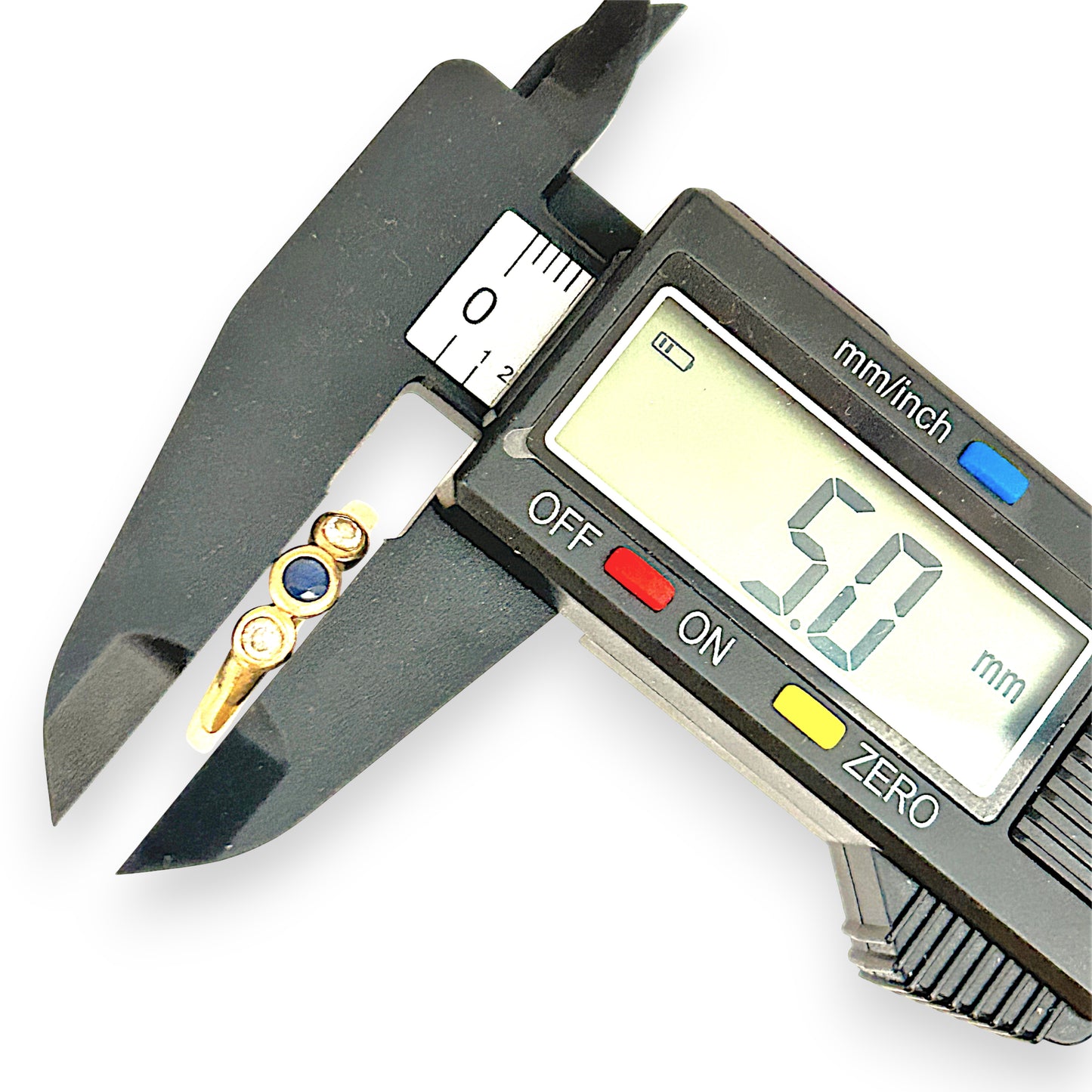 GOLD DEAL | 9ct (9K) Gold Celestial Trio – Sapphire & CZ Ring Size W