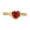 GOLD DEAL | 9ct Gold Heart Ruby & Diamond Accent Ring – Love in Every Curve
