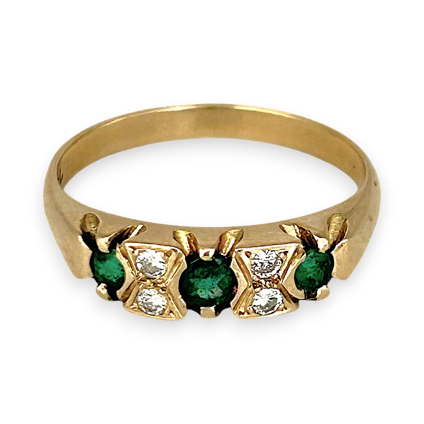 GOLD DEAL | 9ct (9K) Gold Verdant Spark Emerald & Diamond Ring Size N
