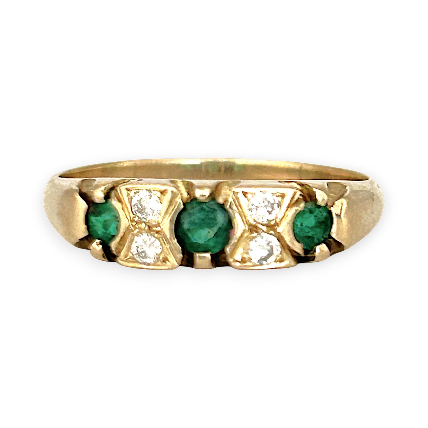 GOLD DEAL | 9ct (9K) Gold Verdant Spark Emerald & Diamond Ring Size N
