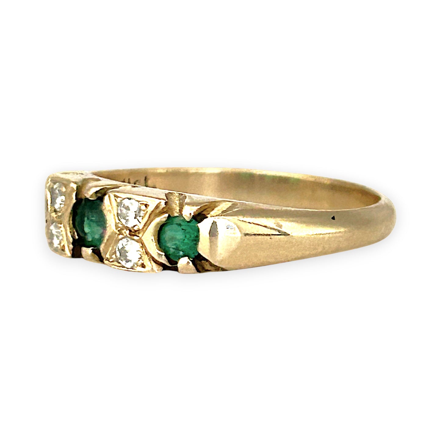 GOLD DEAL | 9ct (9K) Gold Verdant Spark Emerald & Diamond Ring Size N