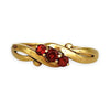 GOLD DEAL | 9ct Gold Garnet Trinity Ring – A Trio of Passion and Harmony