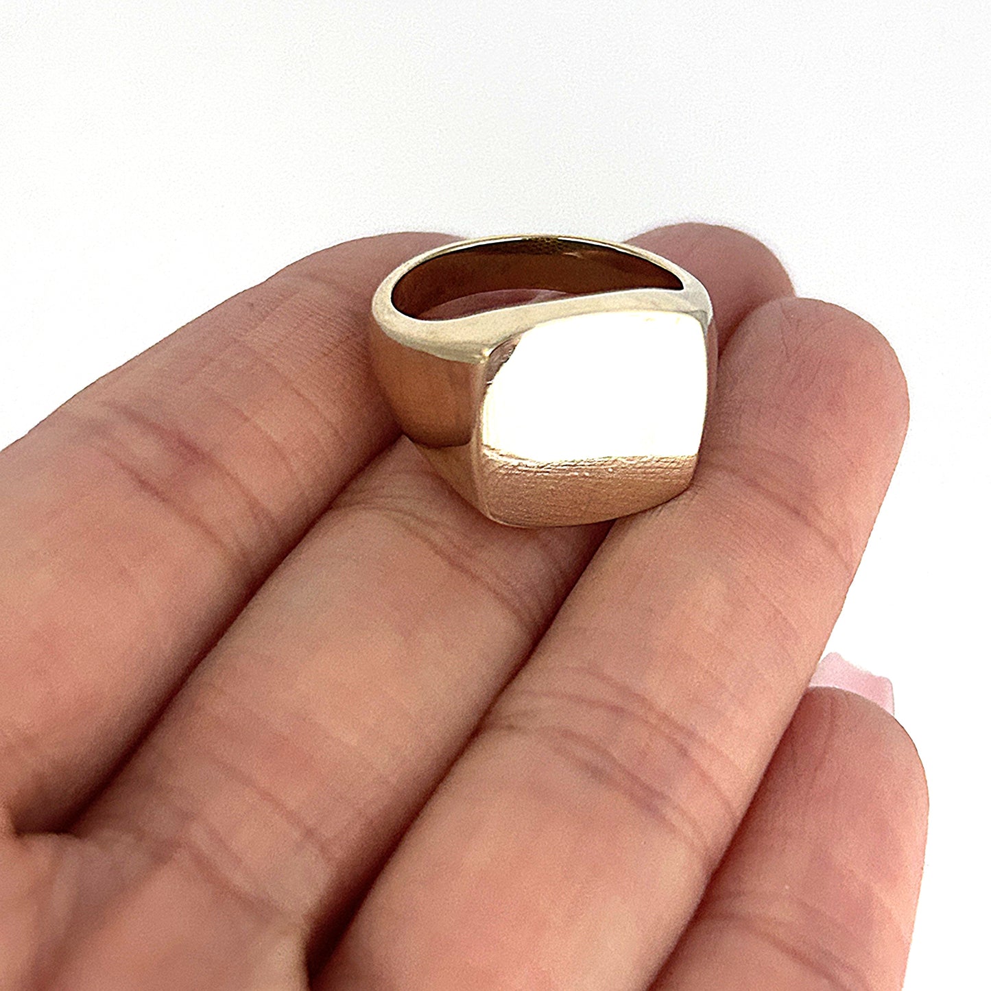 GOLD DEAL | 10ct (10K) Gold Soft Square Signet Ring by MIchael Hill