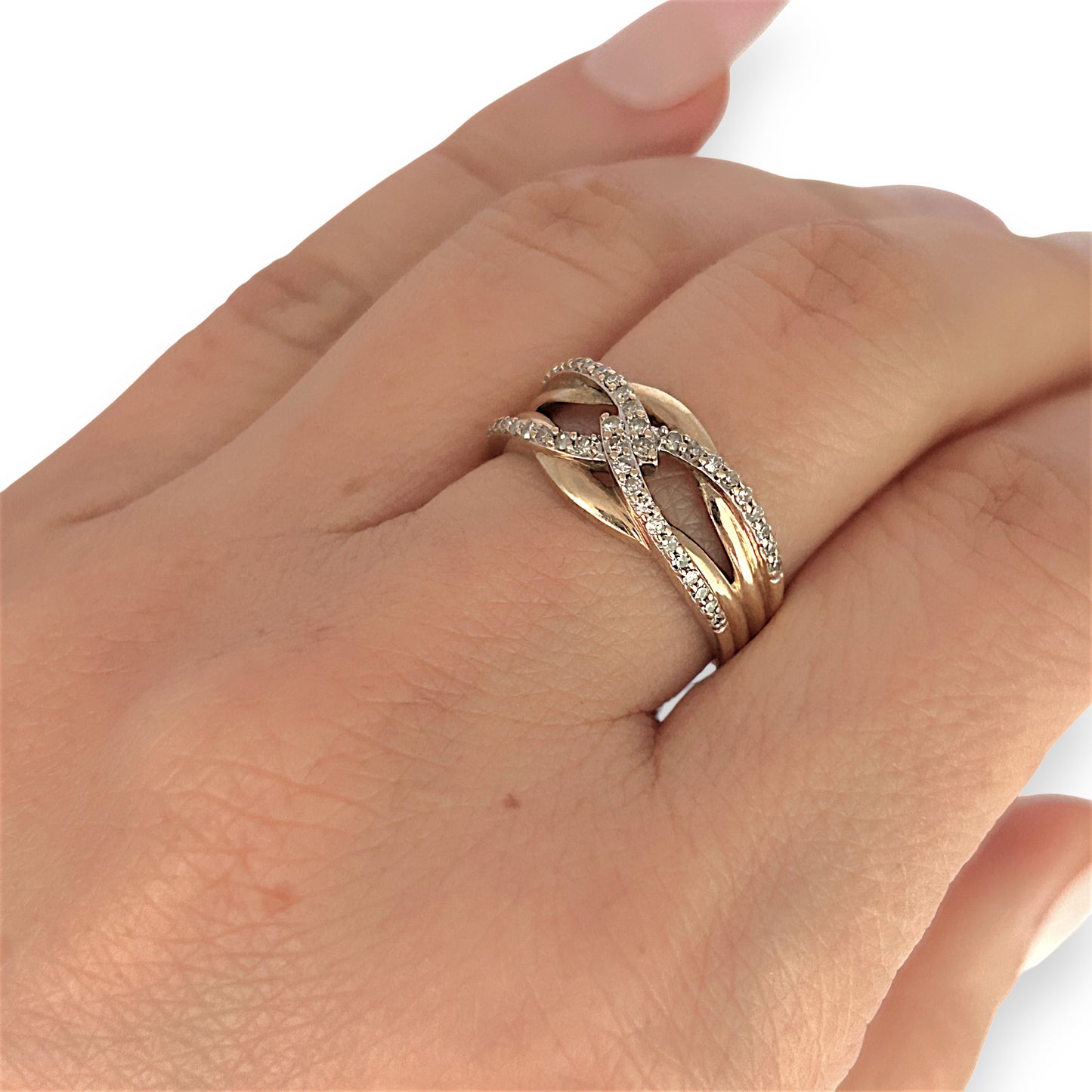 GOLD DEAL | Michael Hill 10ct (10K) Gold Sumptuous Diamond Dress Ring Valuation $1,390