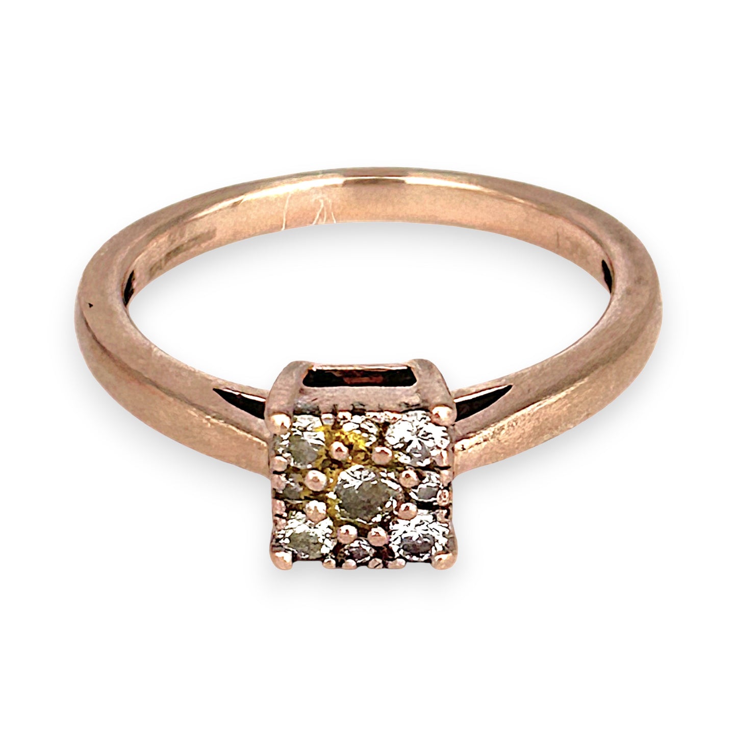 GOLD DEAL | 10ct (10K) Rose Gold Rosé Luxe Ring with Diamonds Size N
