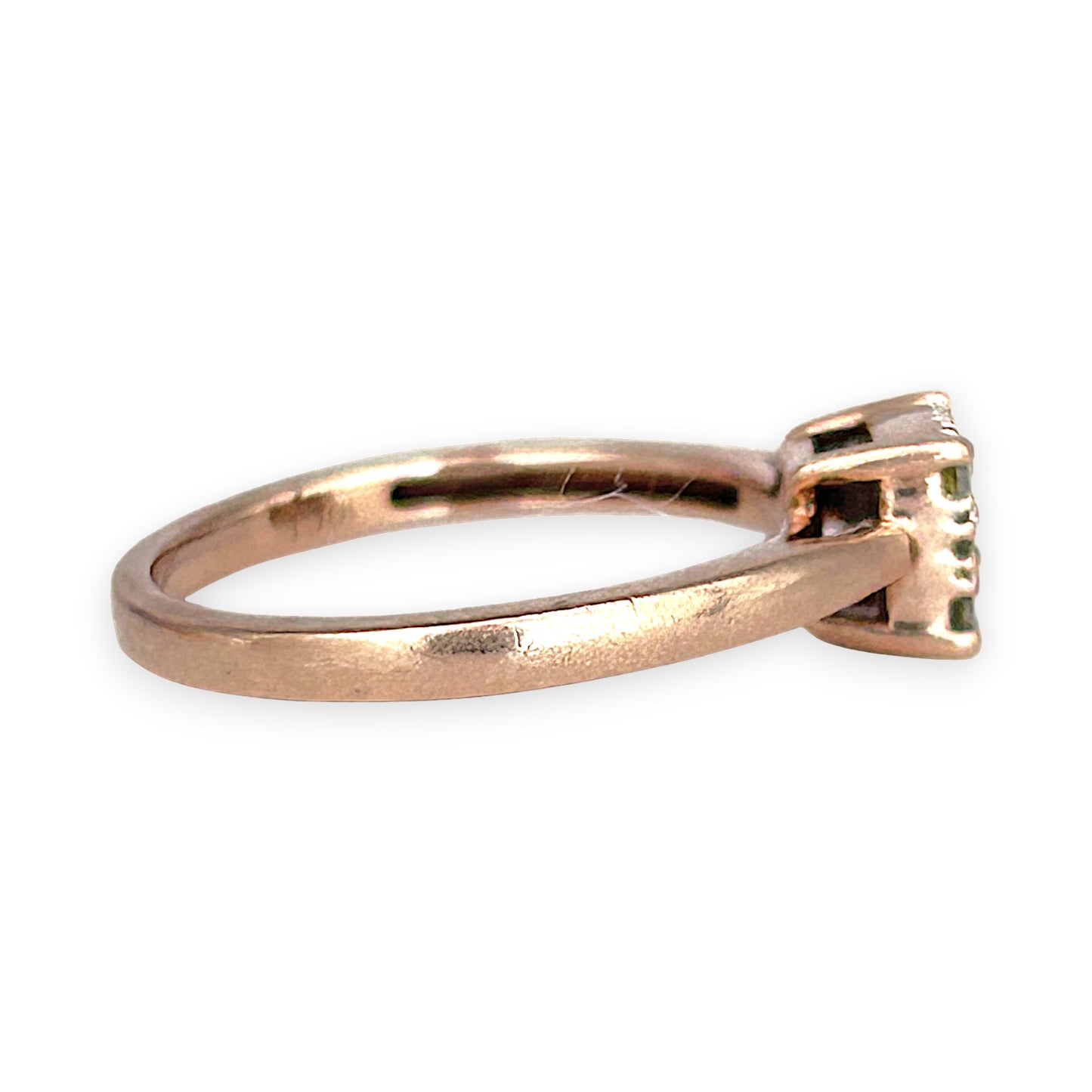 GOLD DEAL | 10ct (10K) Rose Gold Rosé Luxe Ring with Diamonds Size N