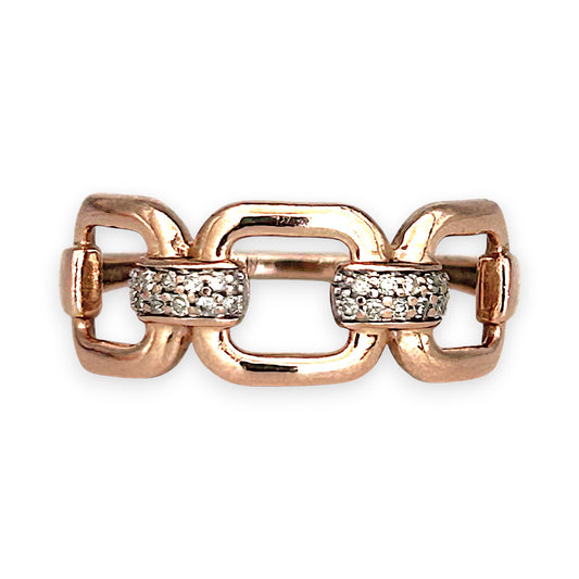 GOLD DEAL | 10ct (10K) Michael Hill Rose Gold Radiance Link Ring Size O