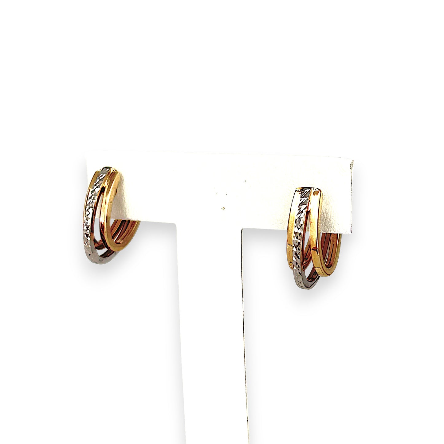 GOLD DEAL | 10ct (10K) Bicolour Gold Brilliant 15.9mm Hoop Earrings by Michael Hill