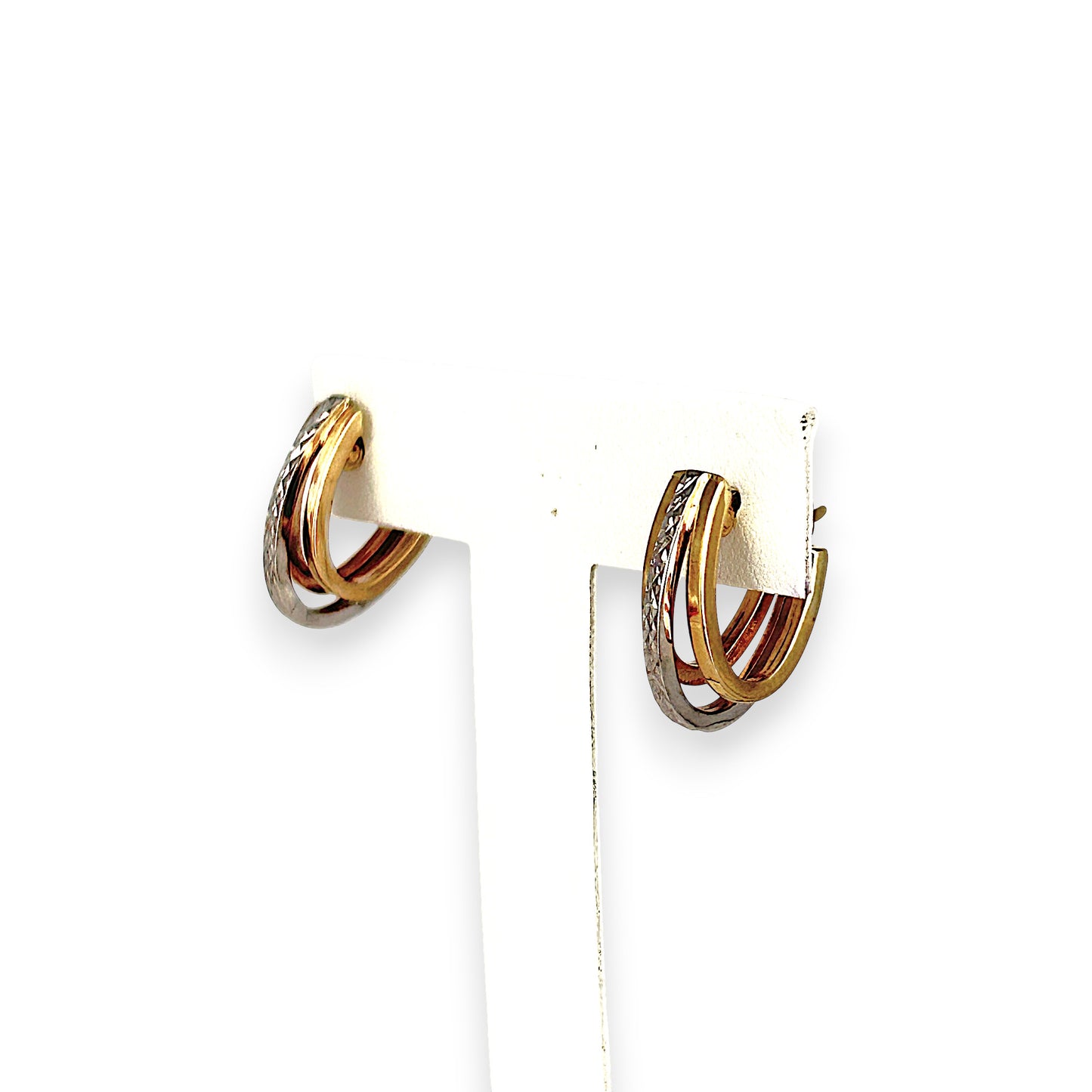 GOLD DEAL | 10ct (10K) Bicolour Gold Brilliant 15.9mm Hoop Earrings by Michael Hill