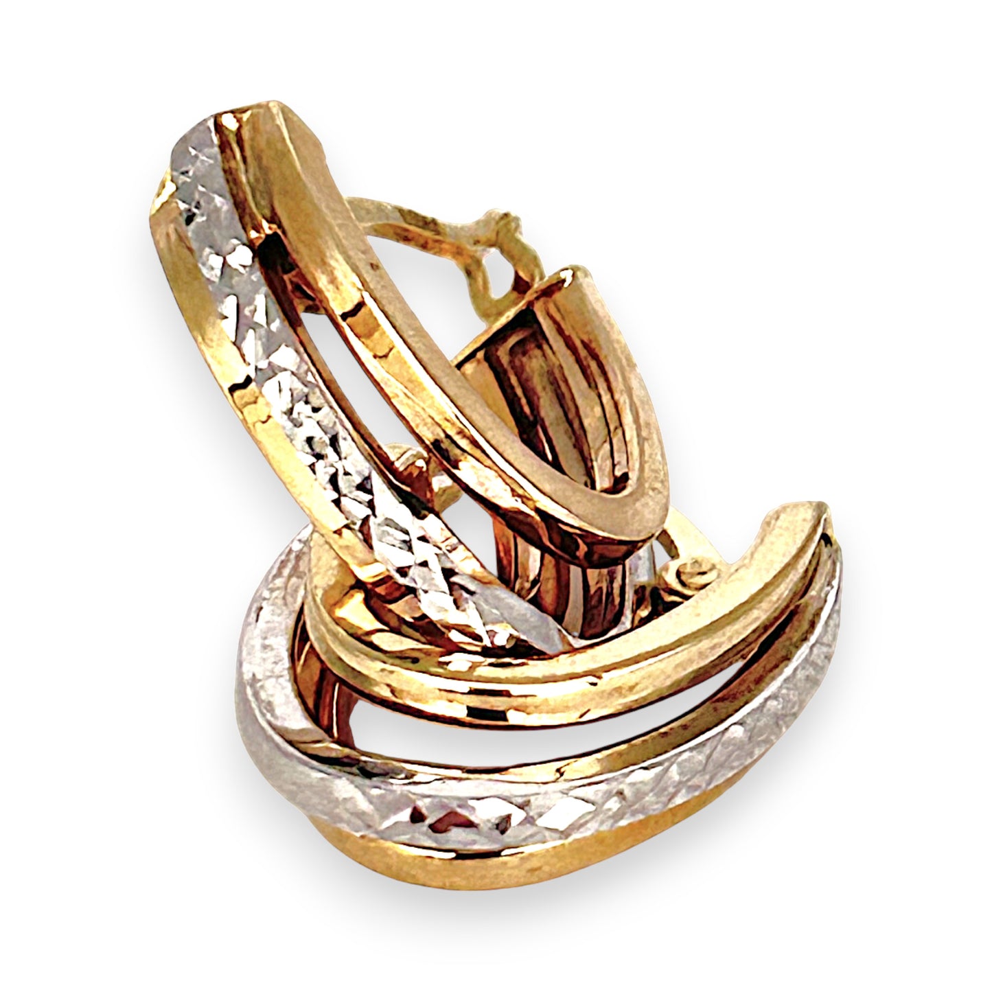 GOLD DEAL | 10ct (10K) Bicolour Gold Brilliant 15.9mm Hoop Earrings by Michael Hill
