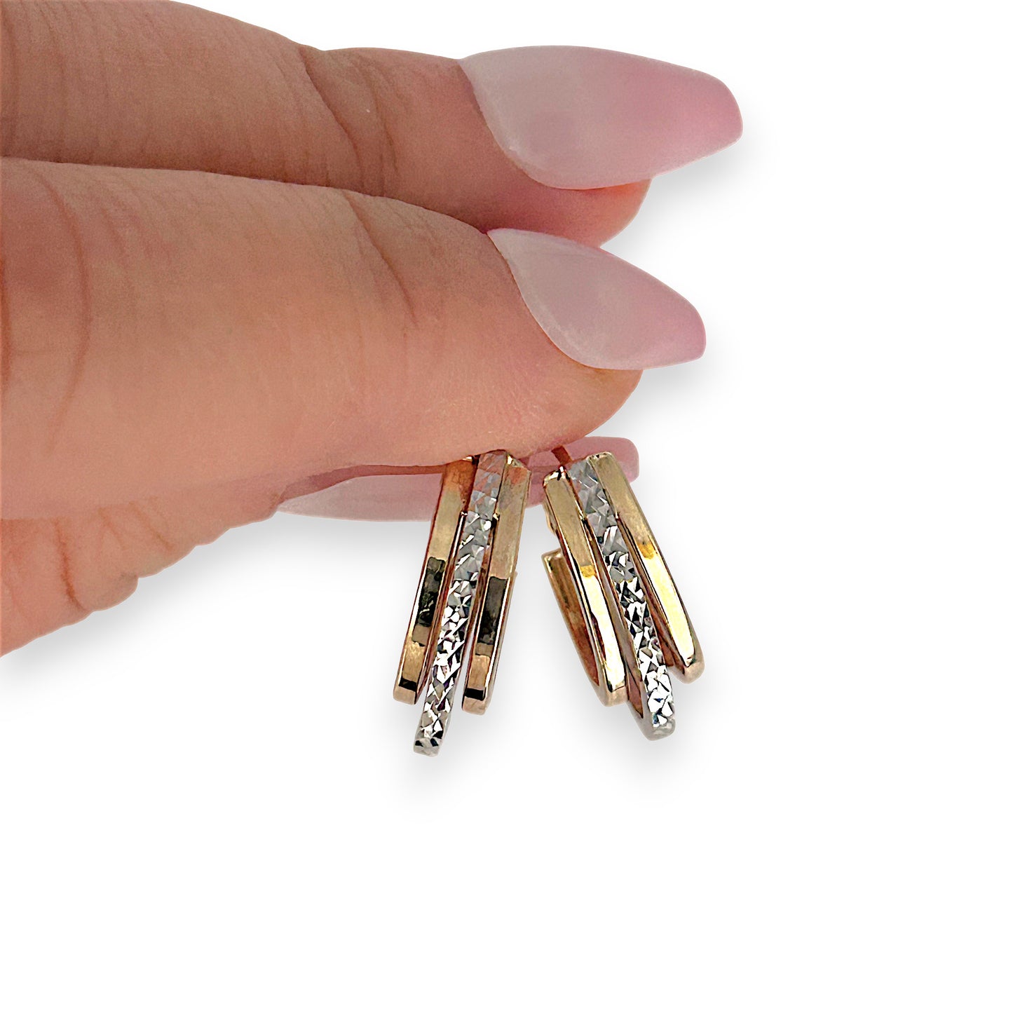 GOLD DEAL | 10ct (10K) Bicolour Gold Brilliant 15.9mm Hoop Earrings by Michael Hill