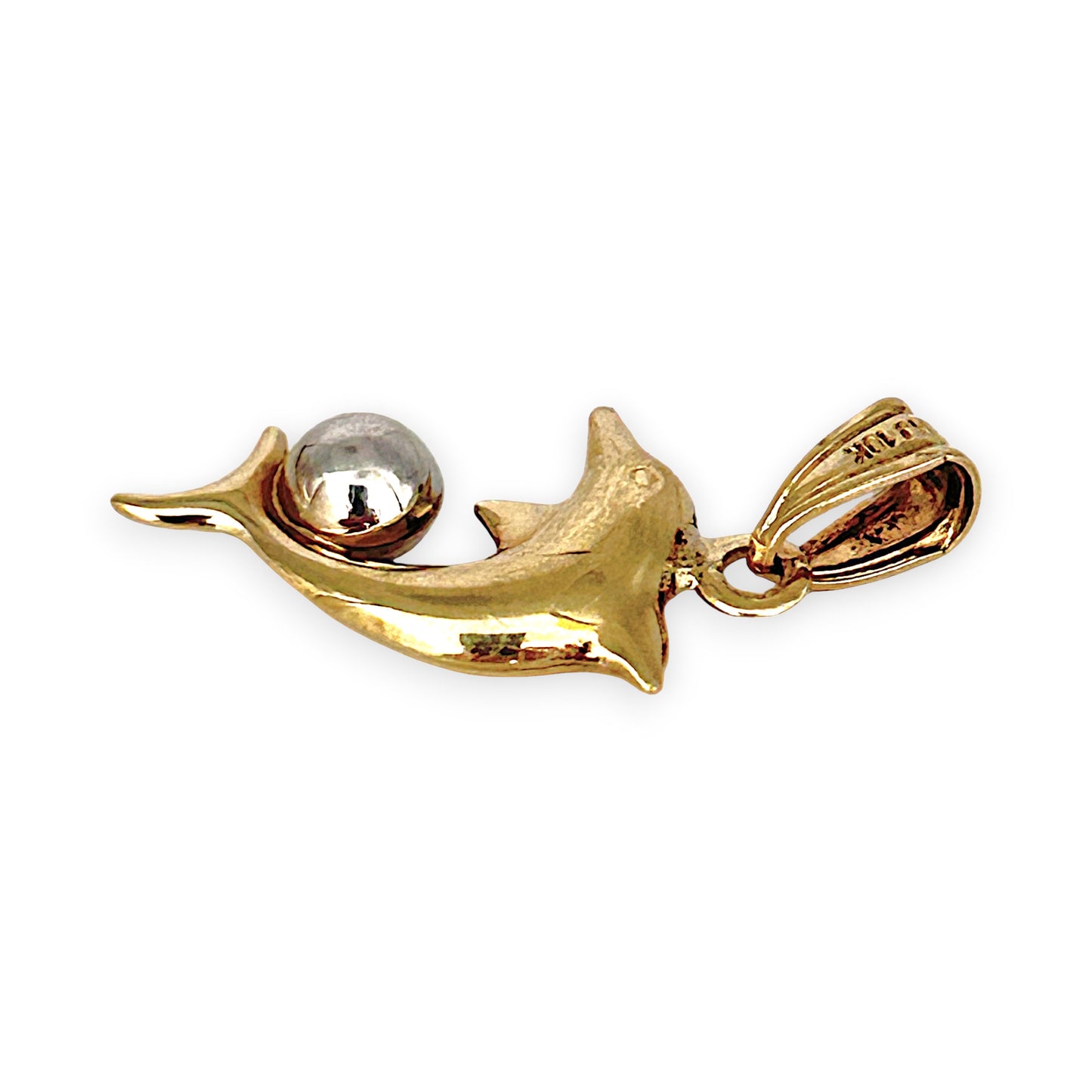 GOLD DEAL | 10ct (10K) Two Tone Gold Joyful Dolphin Pendant by Michael Hill