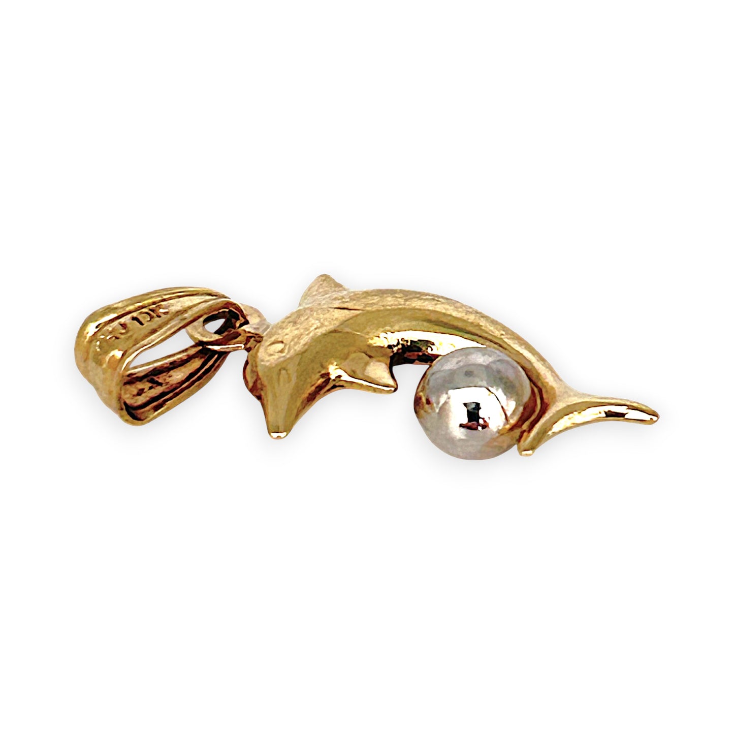 GOLD DEAL | 10ct (10K) Two Tone Gold Joyful Dolphin Pendant by Michael Hill