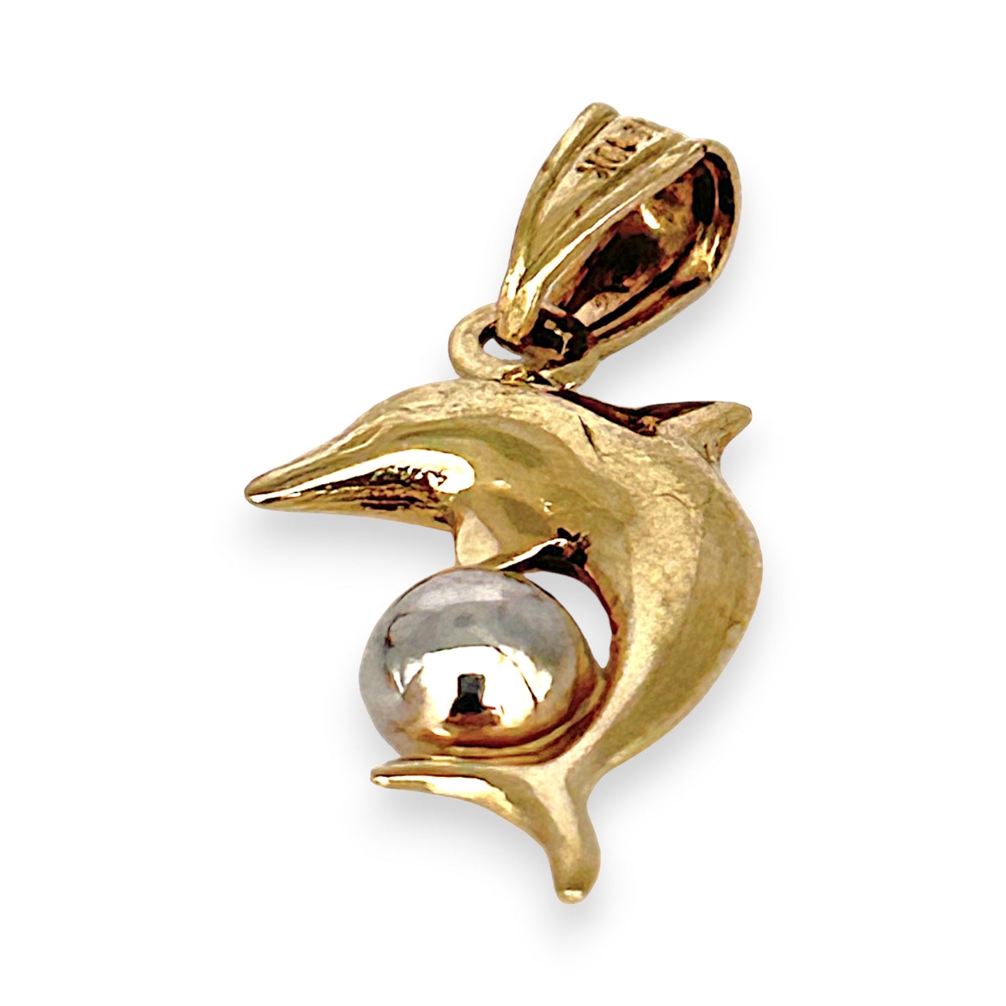GOLD DEAL | 10ct (10K) Two Tone Gold Joyful Dolphin Pendant by Michael Hill