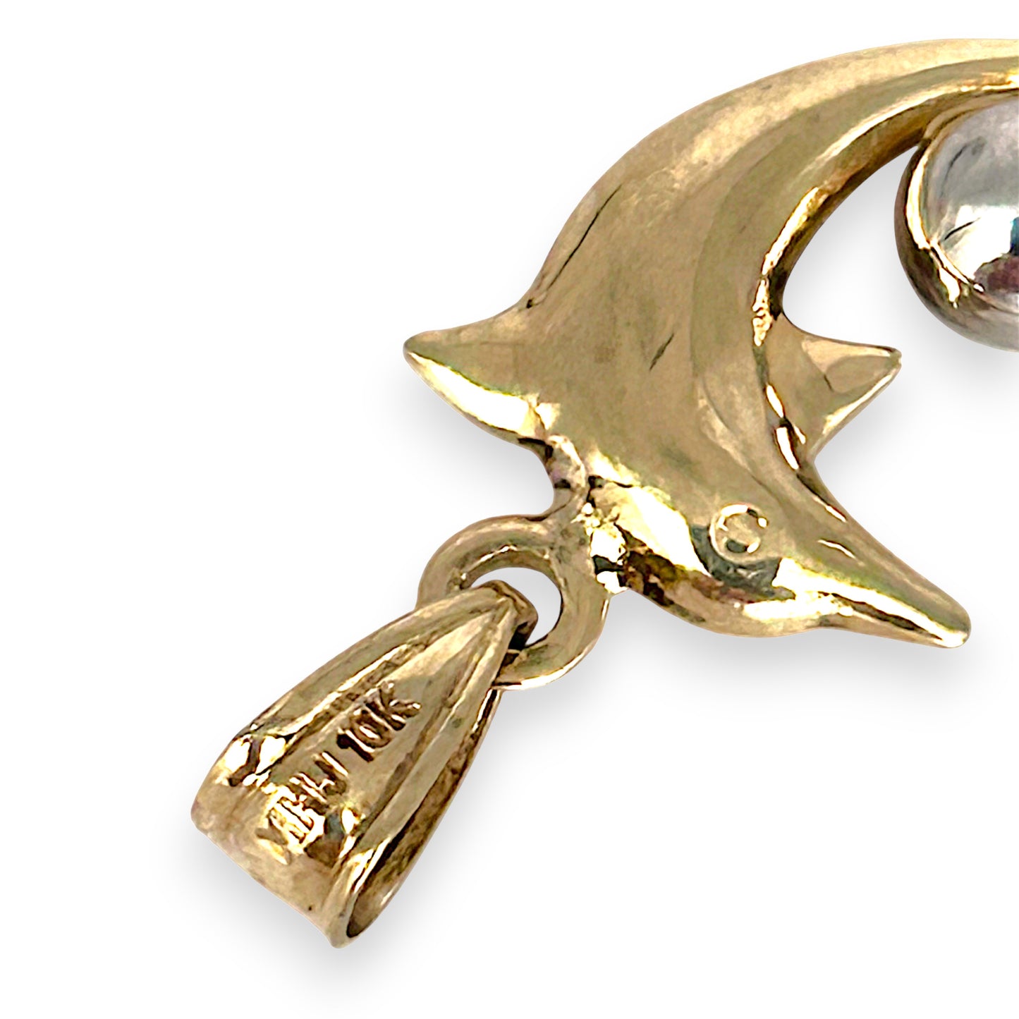 GOLD DEAL | 10ct (10K) Two Tone Gold Joyful Dolphin Pendant by Michael Hill