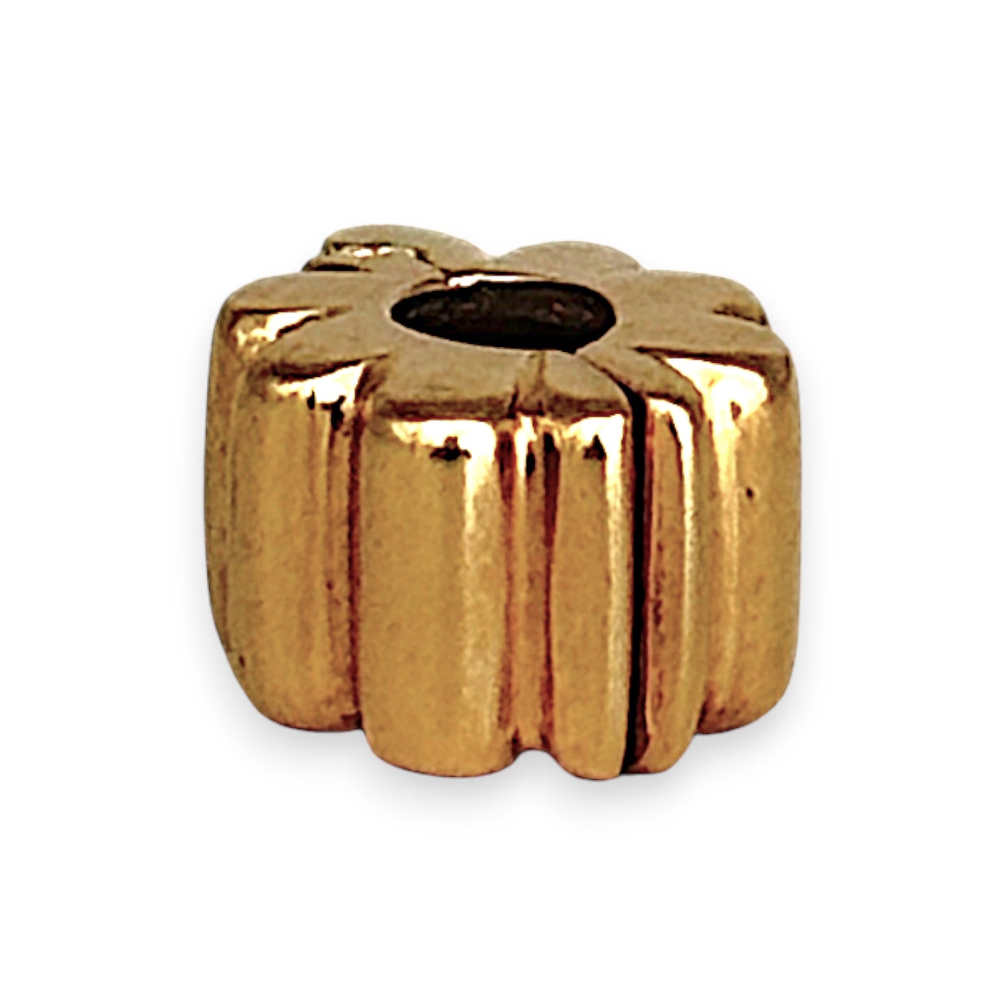 GOLD DEAL | 14ct (14K) Gold Refurbished Pandora Clip Charm - Ribbed Clip