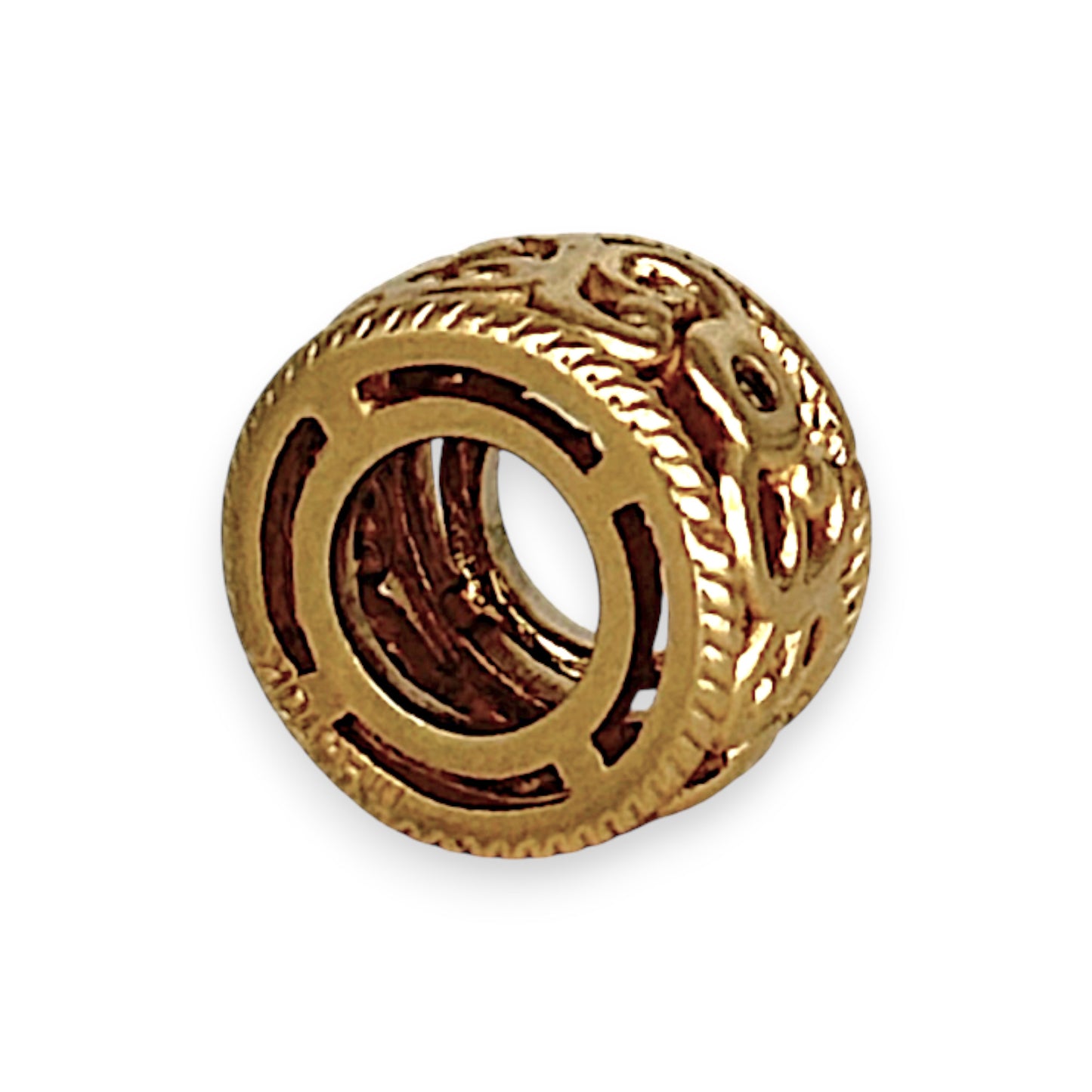 GOLD DEAL | 10ct (10K) Gold Michael Hill Tube Bead Charm - Regal Scroll