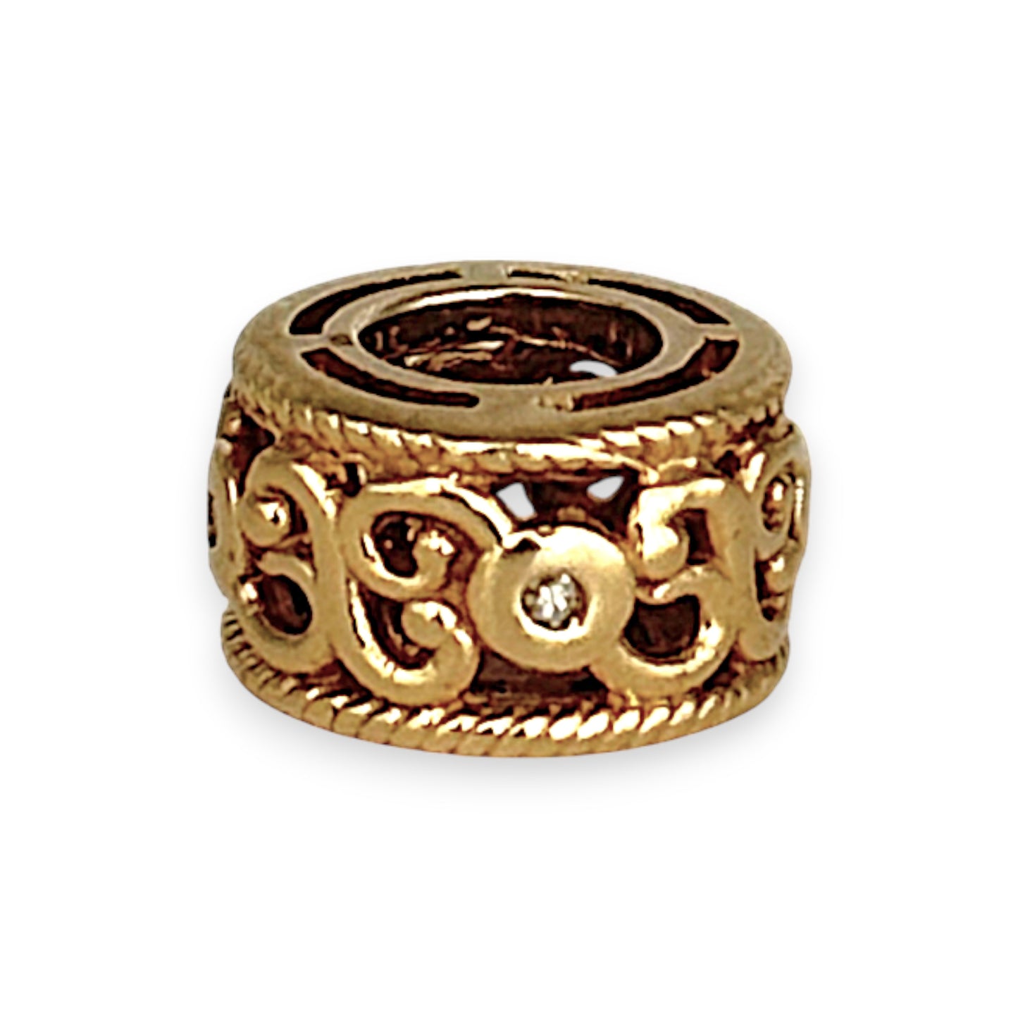 GOLD DEAL | 10ct (10K) Gold Michael Hill Tube Bead Charm - Regal Scroll