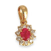 GOLD DEAL | 18ct (18K) Gold Natural Ruby & Diamond Halo Pendant