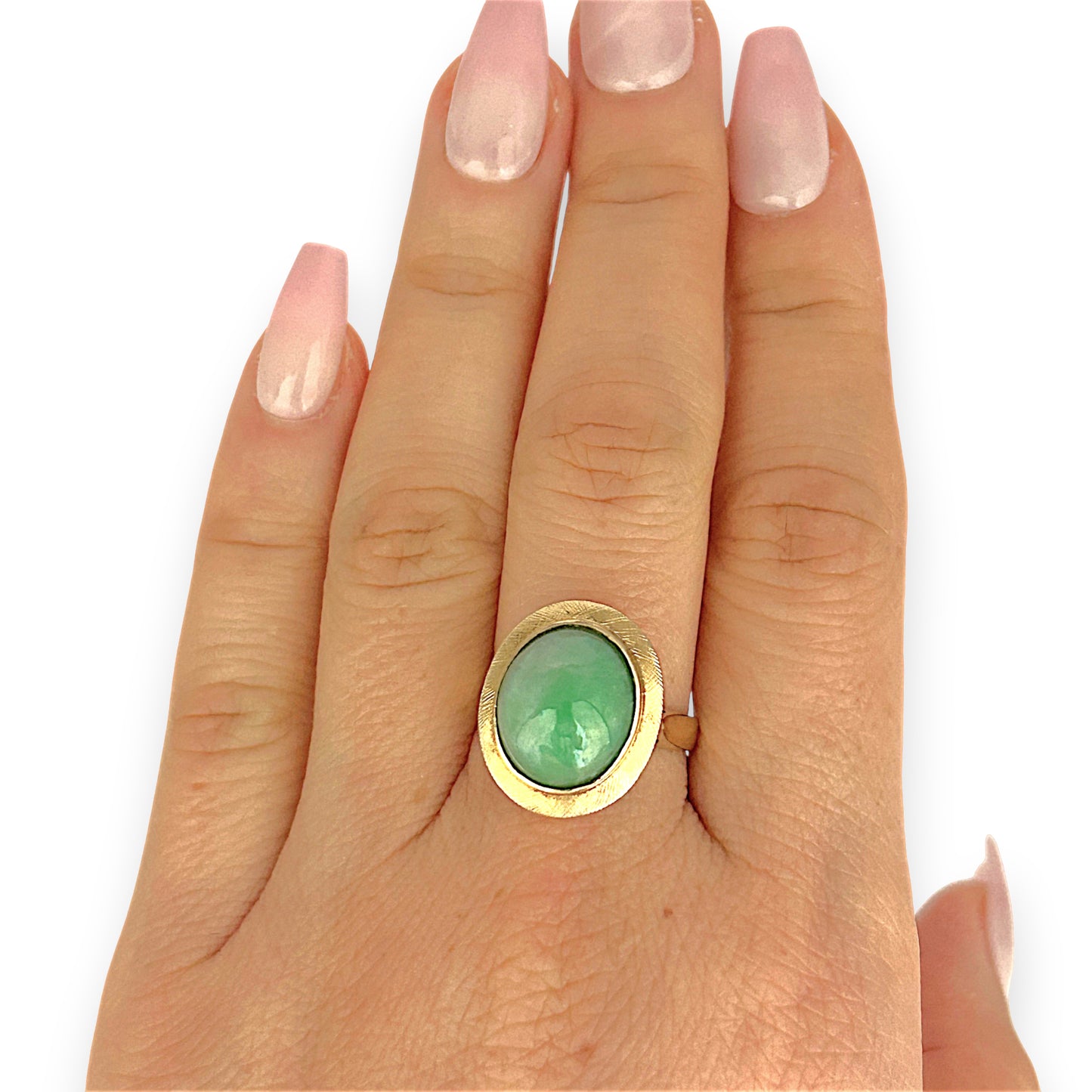 GOLD DEAL | 14ct (14K) Gold Verdant Echo Jade Ring
