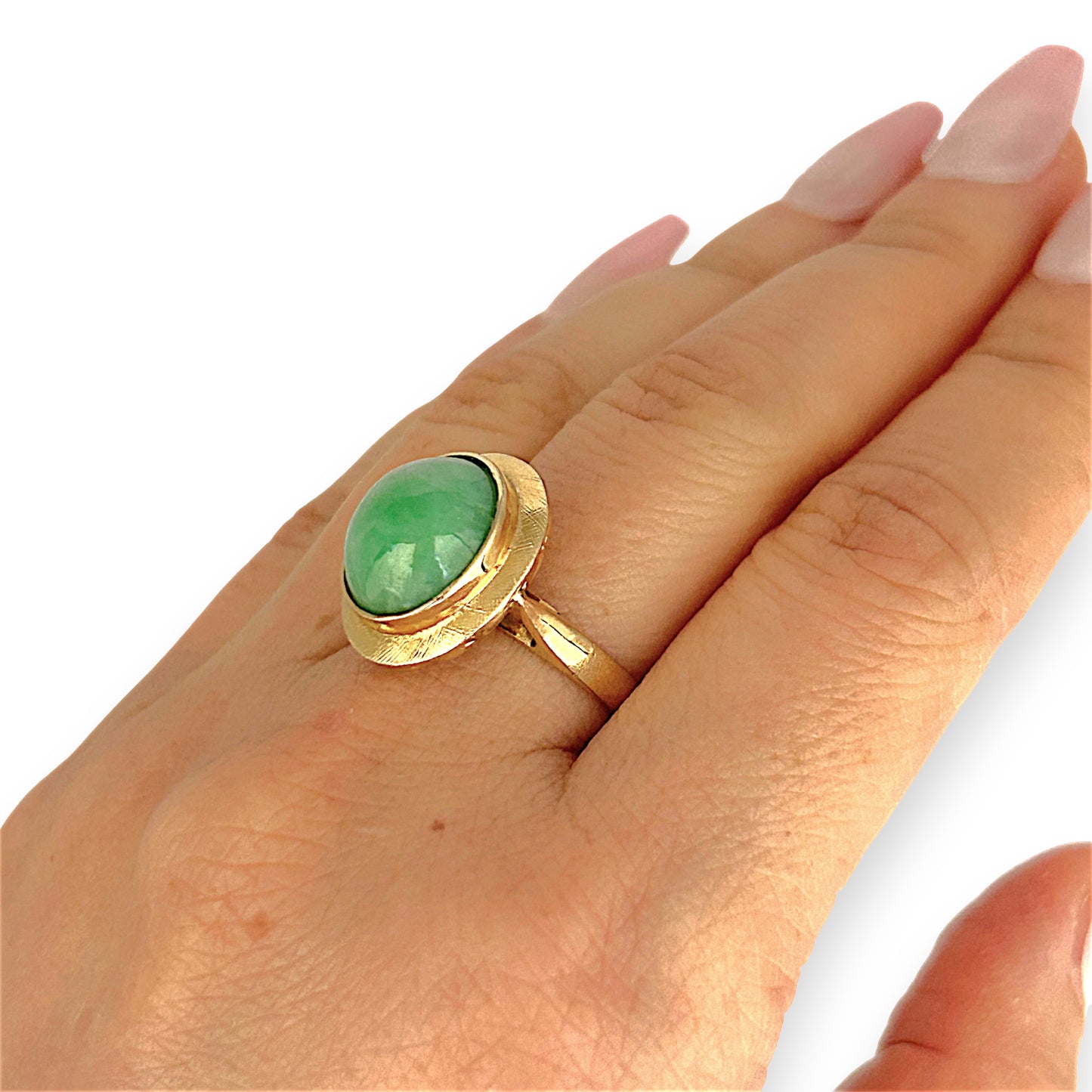 GOLD DEAL | 14ct (14K) Gold Verdant Echo Jade Ring