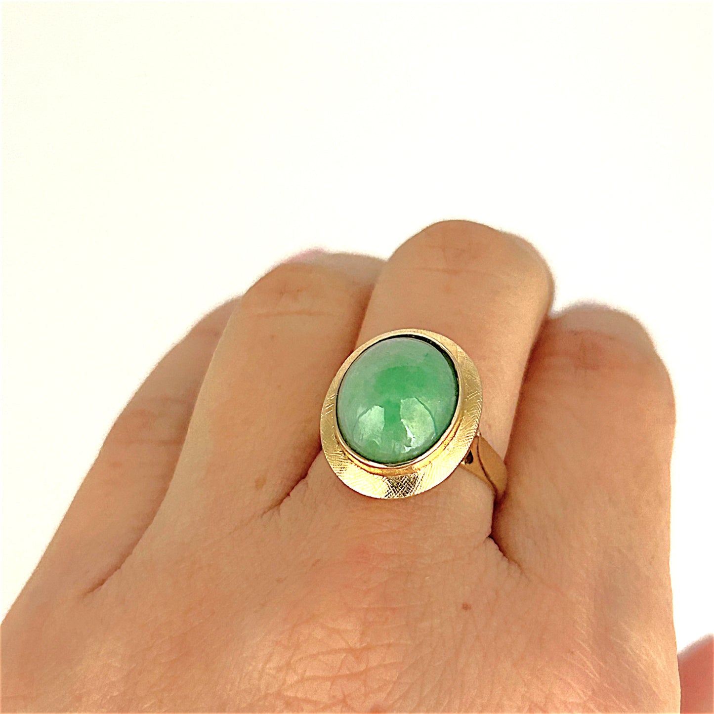 GOLD DEAL | 14ct (14K) Gold Verdant Echo Jade Ring