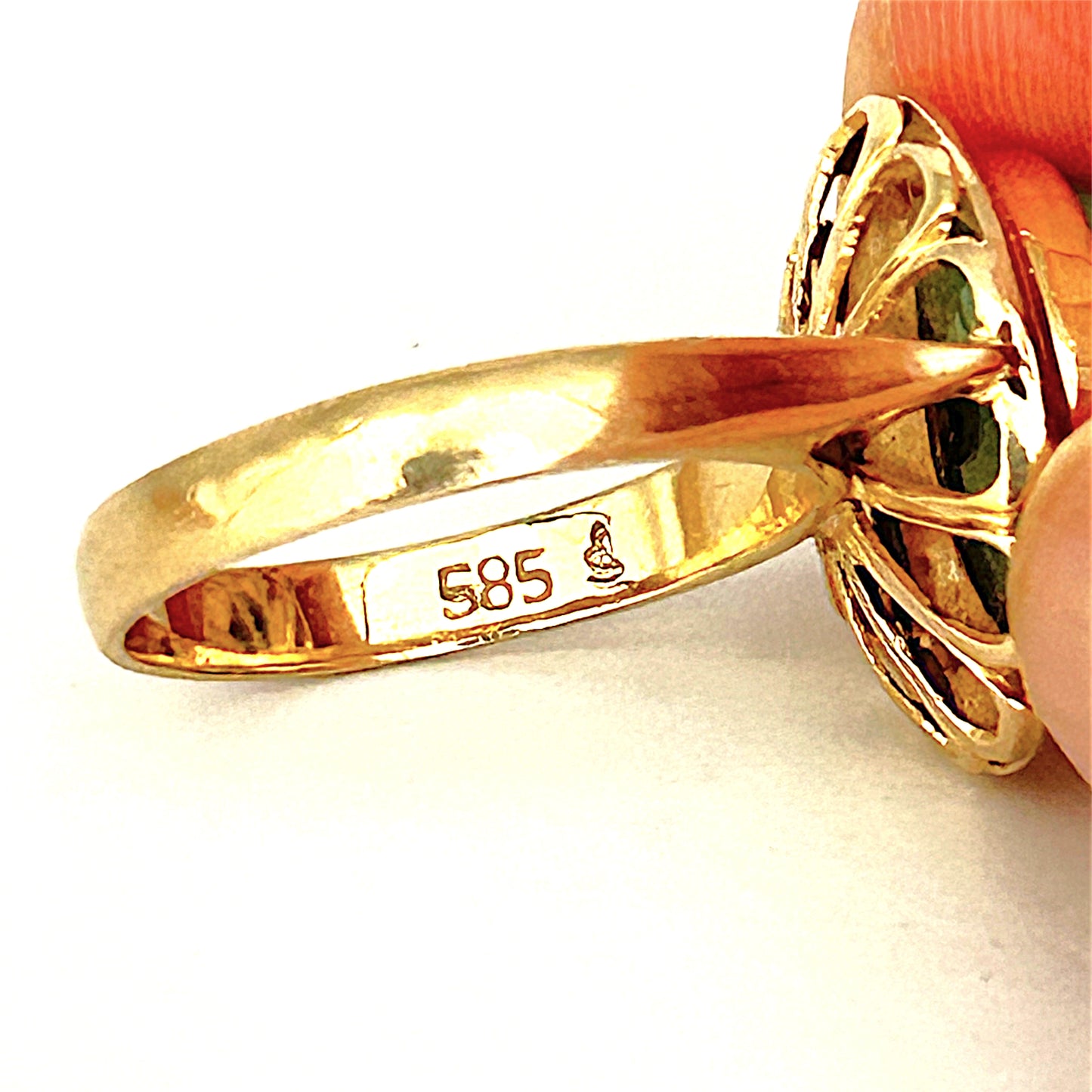 GOLD DEAL | 14ct (14K) Gold Verdant Echo Jade Ring