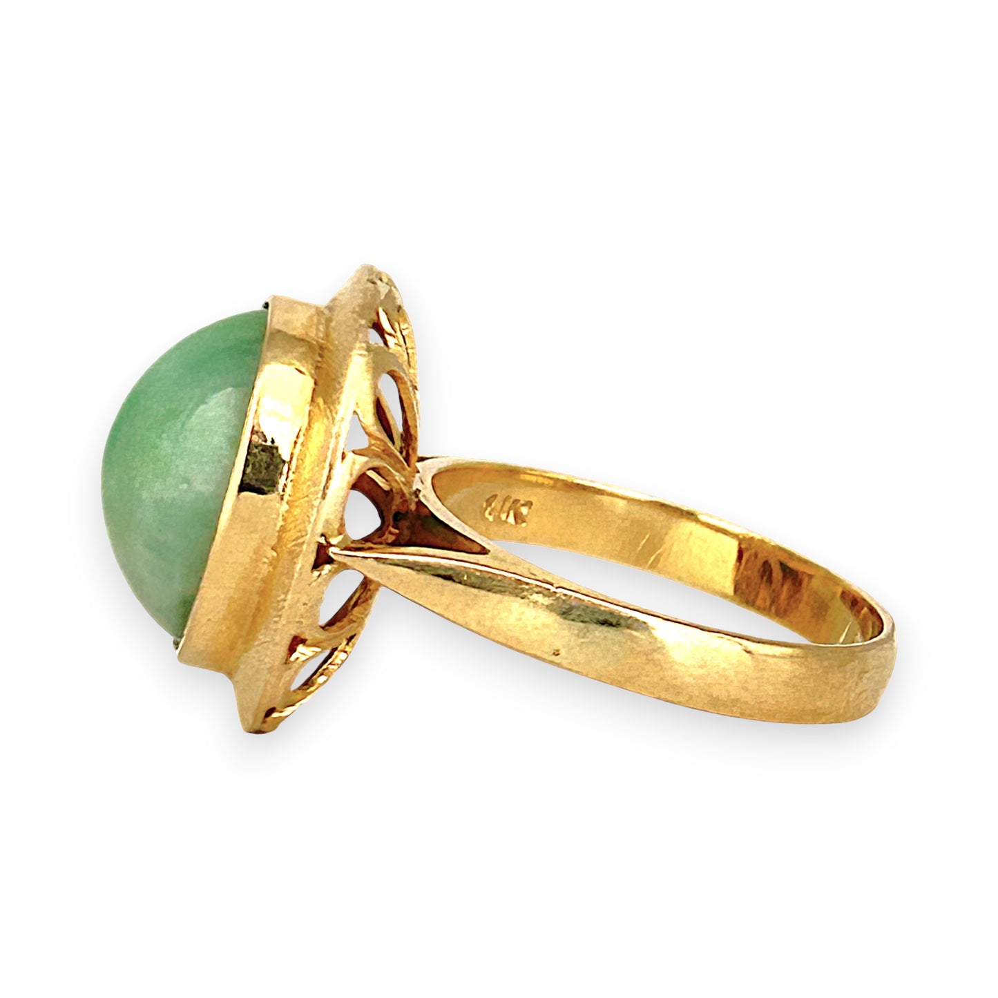 GOLD DEAL | 14ct (14K) Gold Verdant Echo Jade Ring