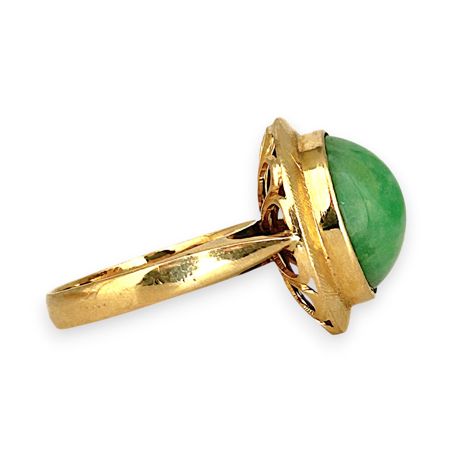 GOLD DEAL | 14ct (14K) Gold Verdant Echo Jade Ring