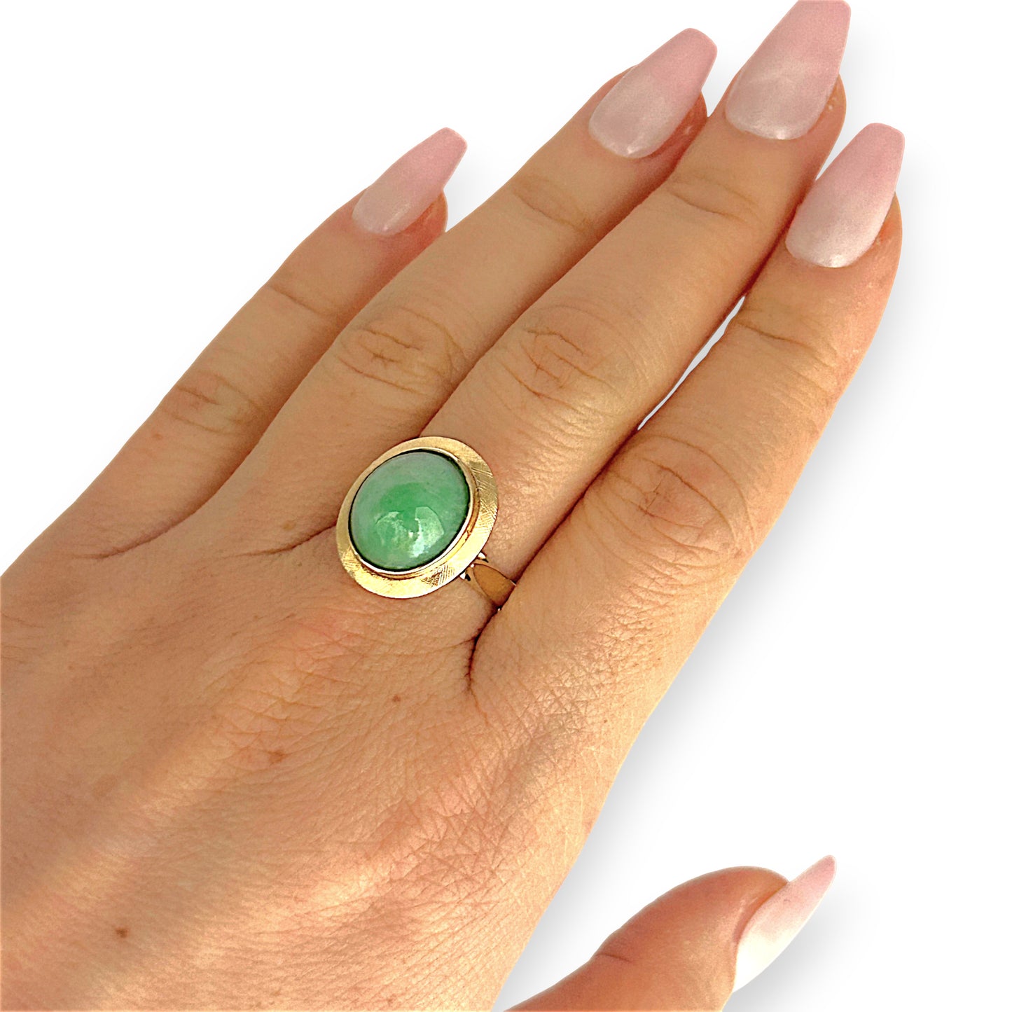 GOLD DEAL | 14ct (14K) Gold Verdant Echo Jade Ring