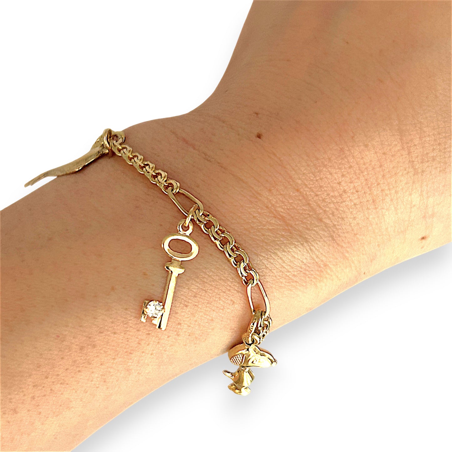 GOLD DEAL | 14ct (14K) Gold 5 Charms Bracelet 18cm