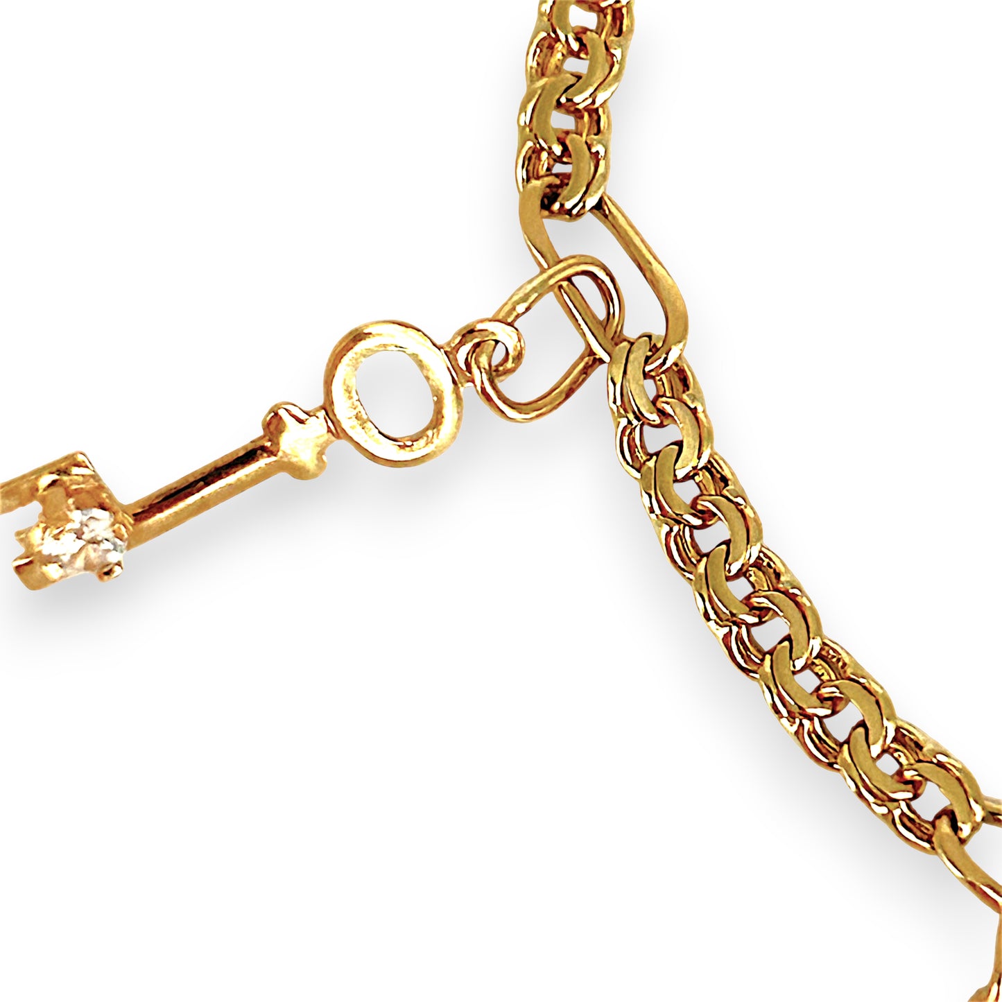 GOLD DEAL | 14ct (14K) Gold 5 Charms Bracelet 18cm