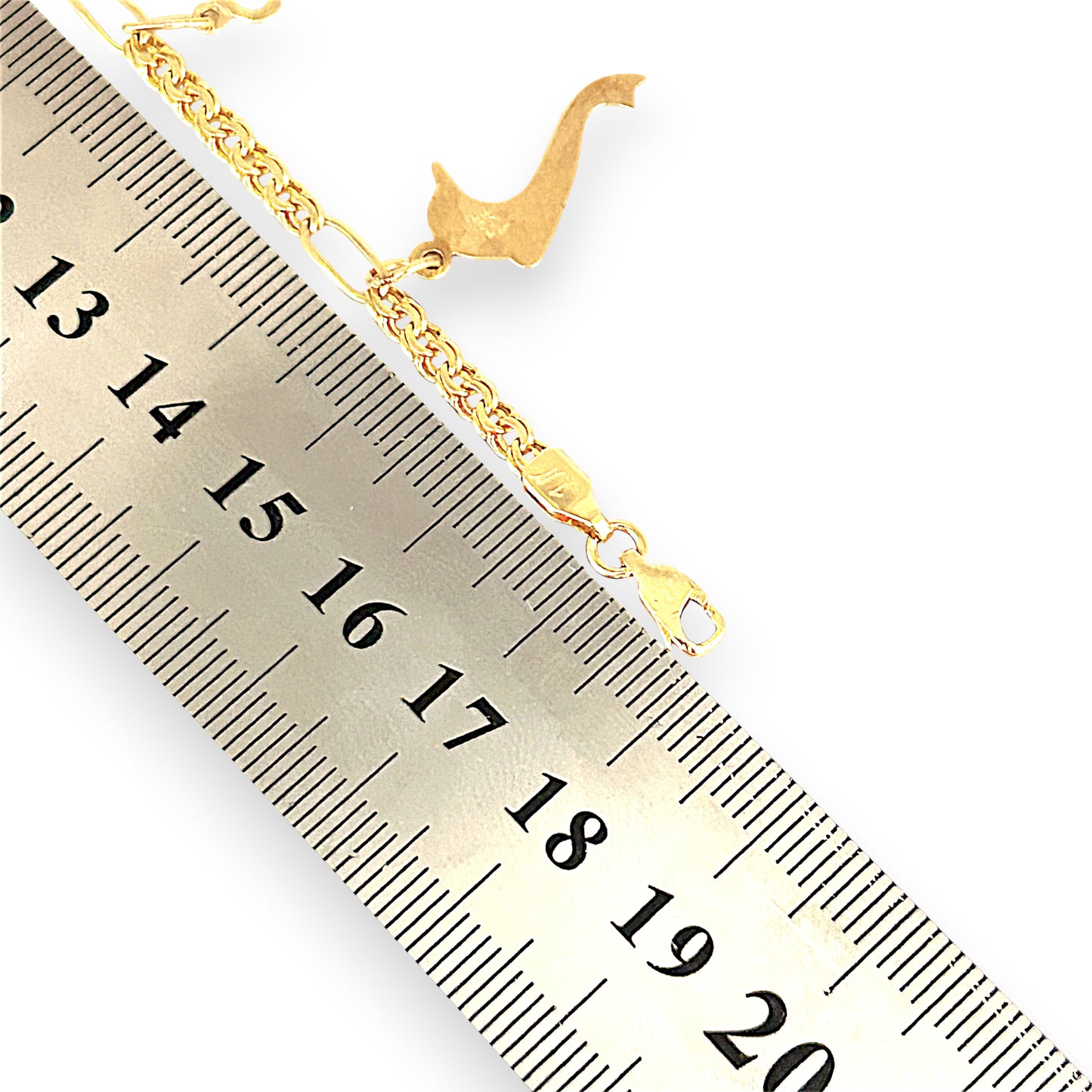 GOLD DEAL | 14ct (14K) Gold 5 Charms Bracelet 18cm