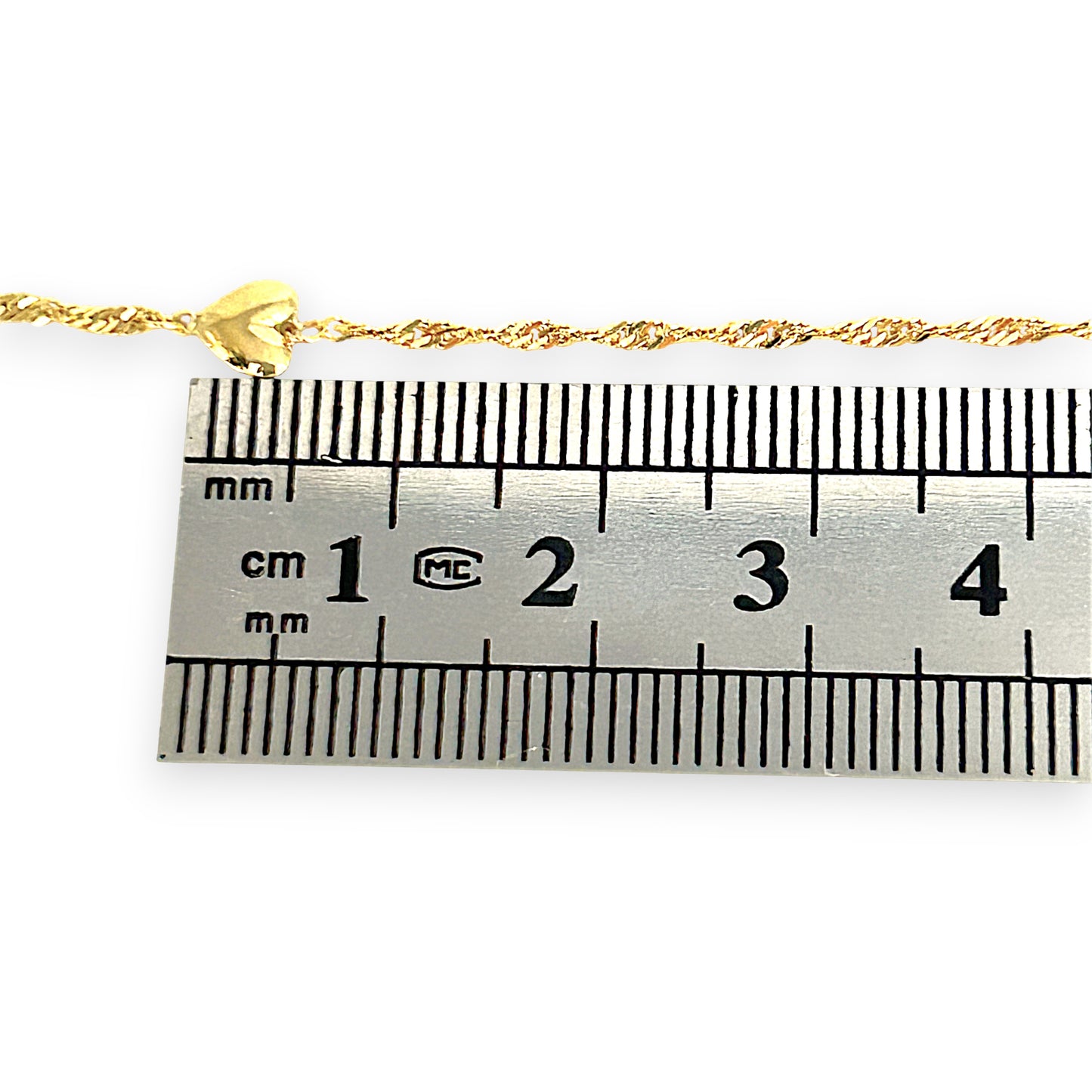 GOLD DEAL | 14ct (14K) Gold Sweet Embrace Heart Charm Bracelet 23cm