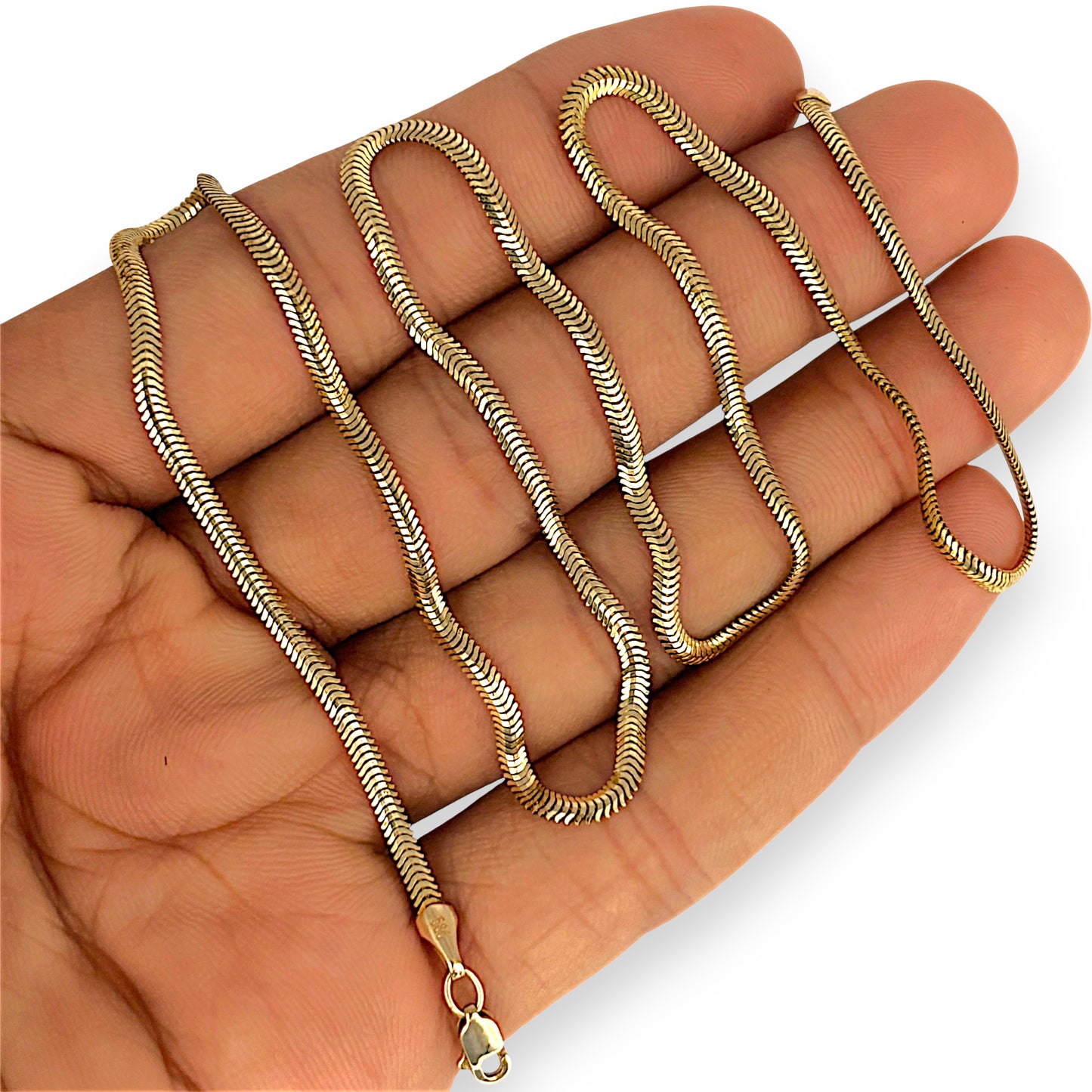 GOLD DEAL | 14ct (14K) Gold Sleek serpentine shimmer Snake Chain 50cm