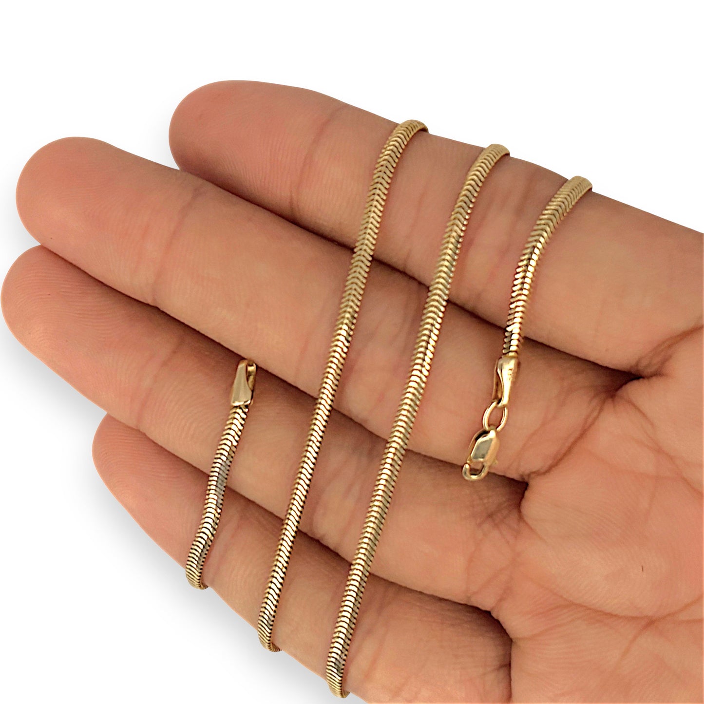 GOLD DEAL | 14ct (14K) Gold Sleek serpentine shimmer Snake Chain 50cm