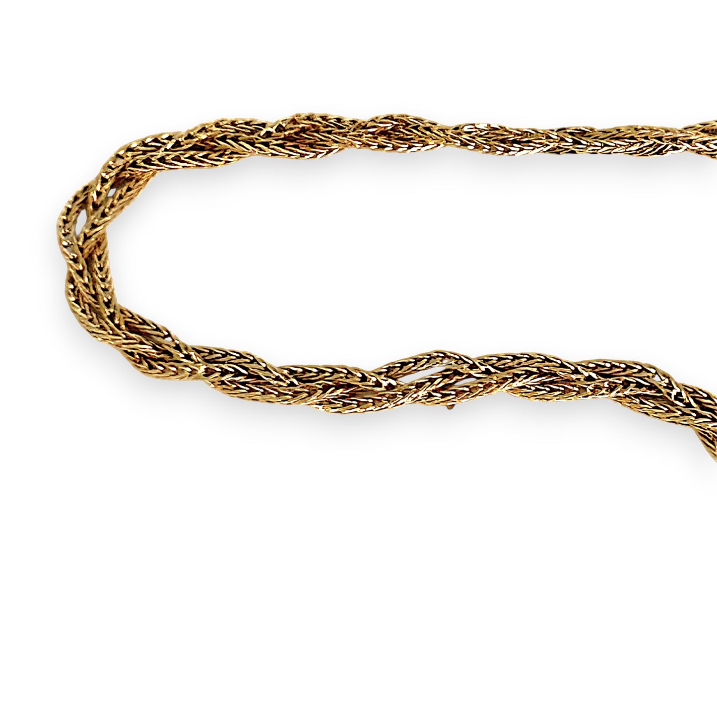 GOLD DEAL | 14ct (14K) Gold Vintage Intricate triple-strand brilliance Chopin Chain 42cm