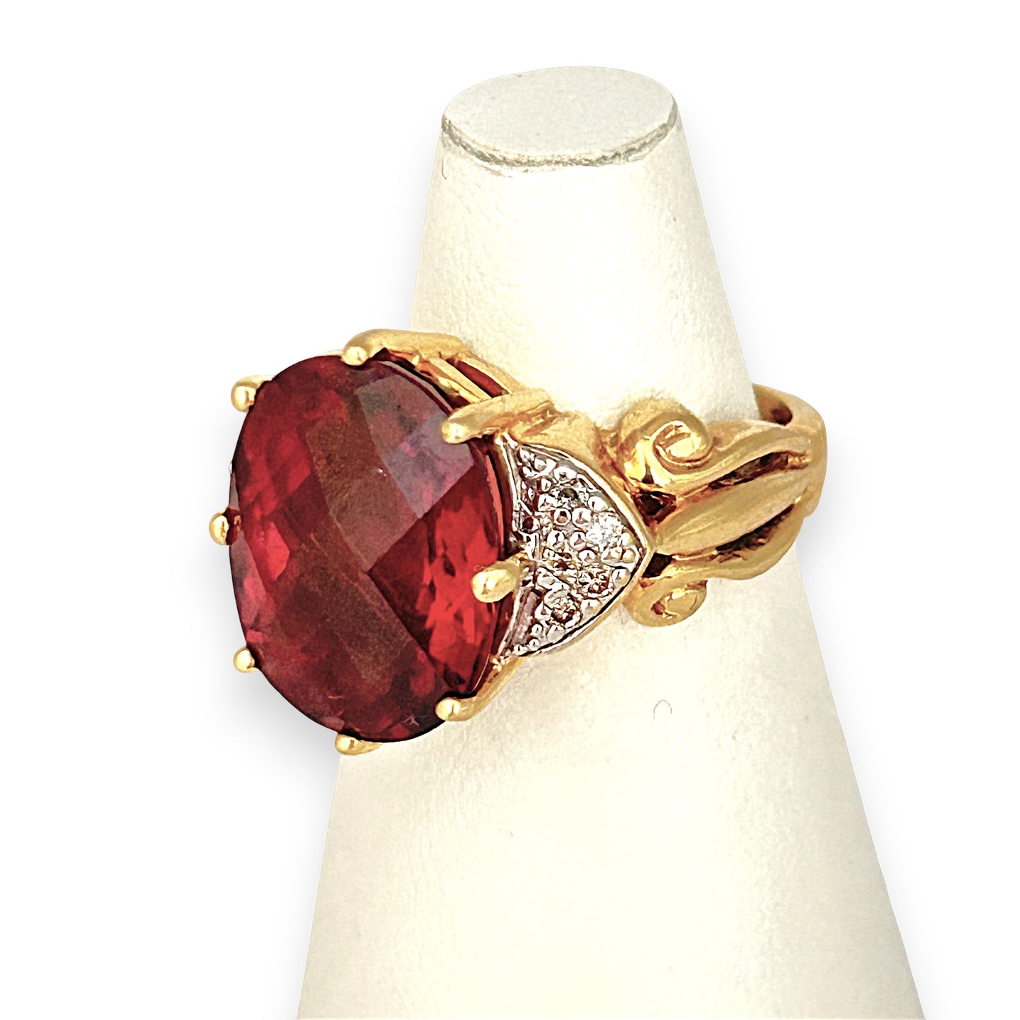 GOLD DEAL | 18ct (18K) Gold Pink Tourmaline & Diamond Dress Ring Valuation $8,500