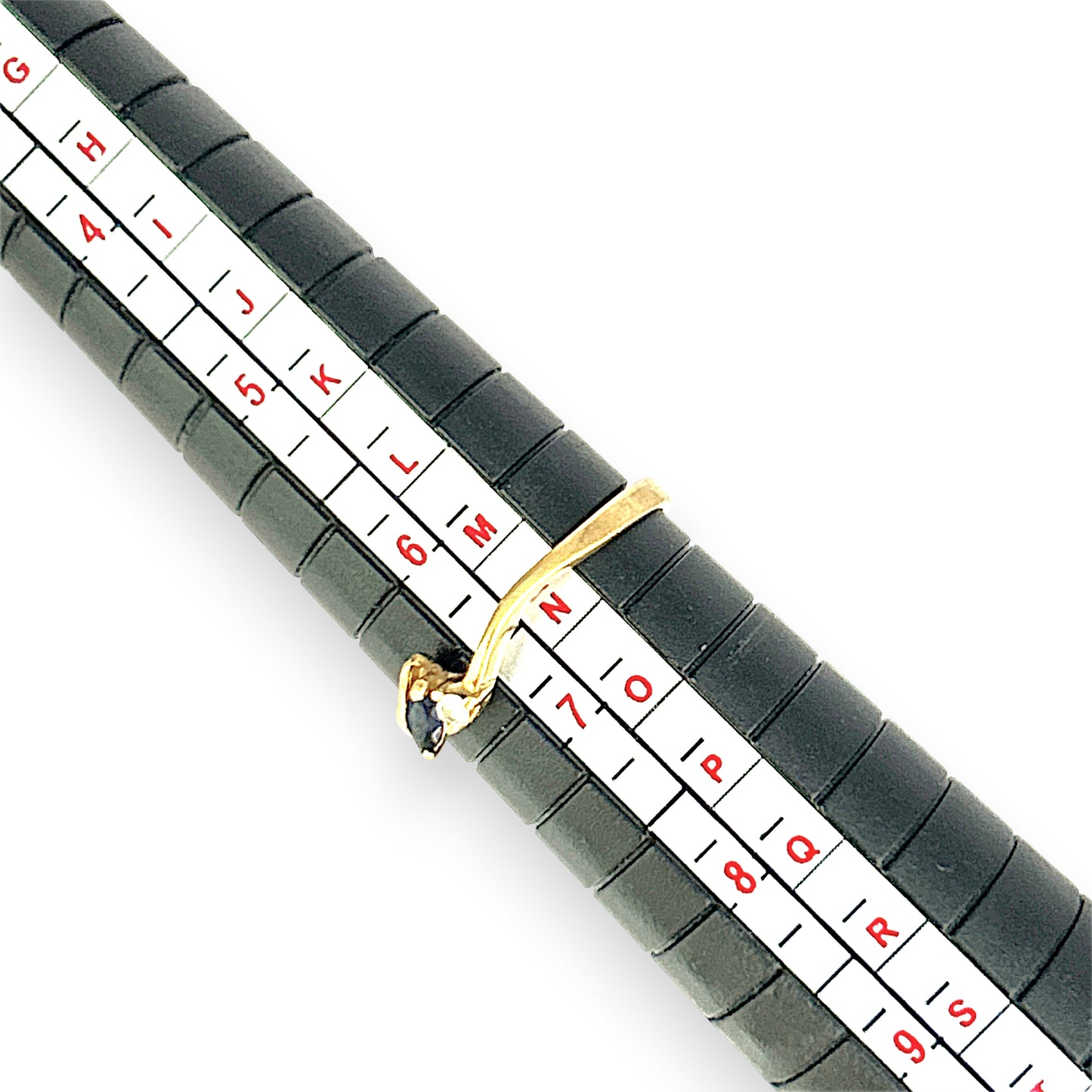 XMAS DEAL | 18kt Gold Celeste Diamond and Sapphire Ring Size M 1/2