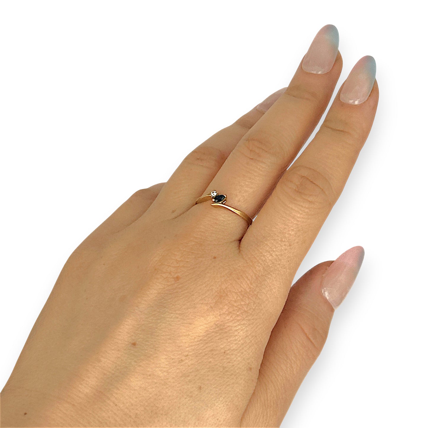 GOLD DEAL | 18ct Gold Celeste Diamond and Sapphire Ring Size M 1/2