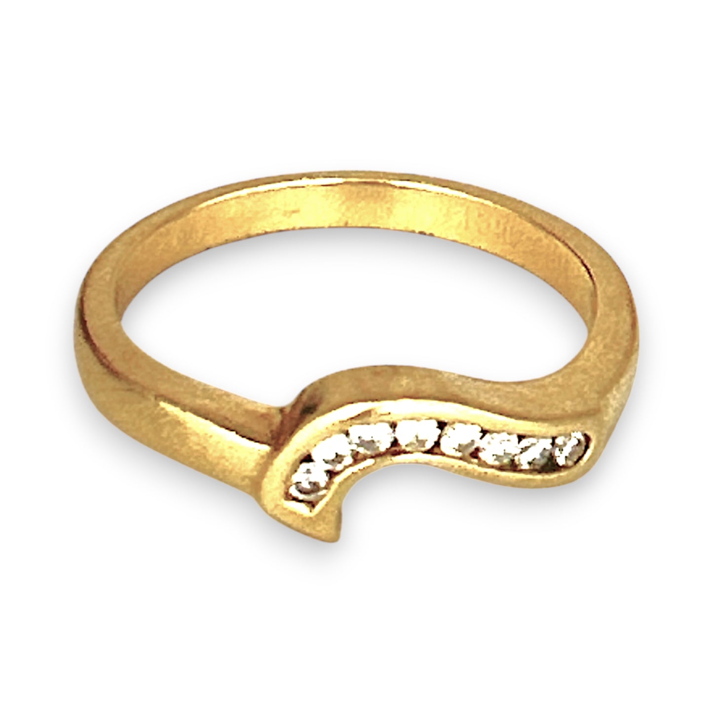 GOLD DEAL | 18ct Gold Michael Hill Diamond Curved Band Ring Size O