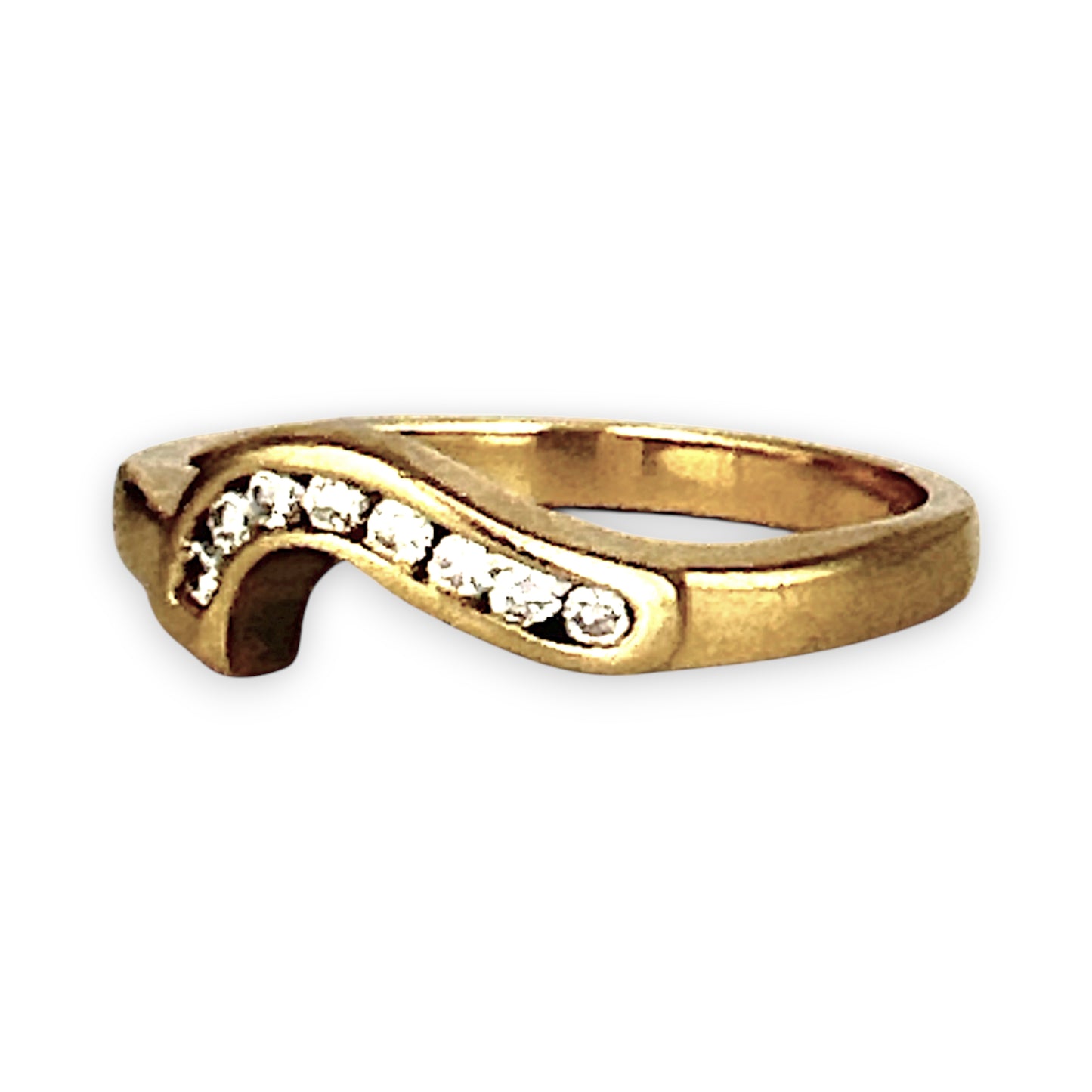 GOLD DEAL | 18ct Gold Michael Hill Diamond Curved Band Ring Size O
