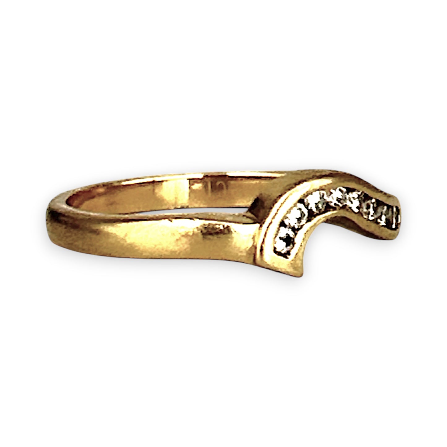 GOLD DEAL | 18ct Gold Michael Hill Diamond Curved Band Ring Size O