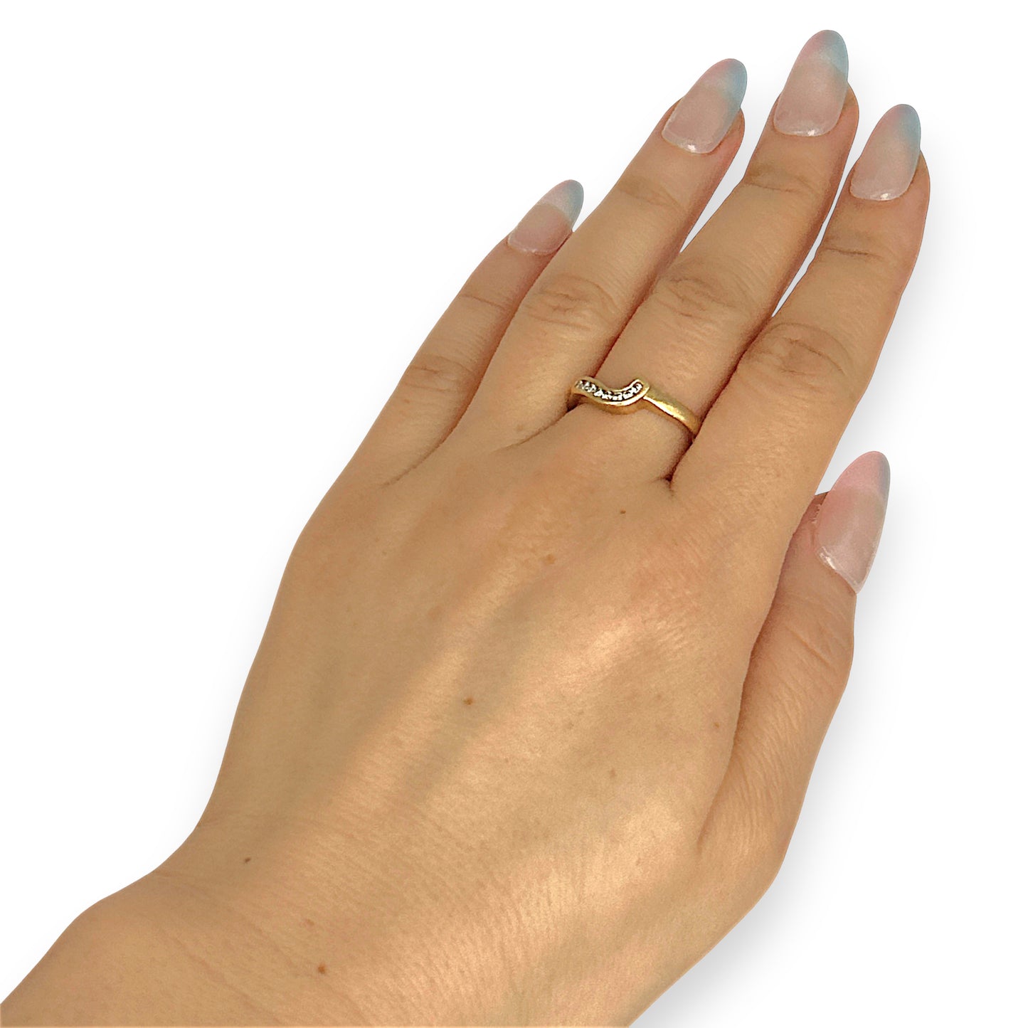 GOLD DEAL | 18ct Gold Michael Hill Diamond Curved Band Ring Size O