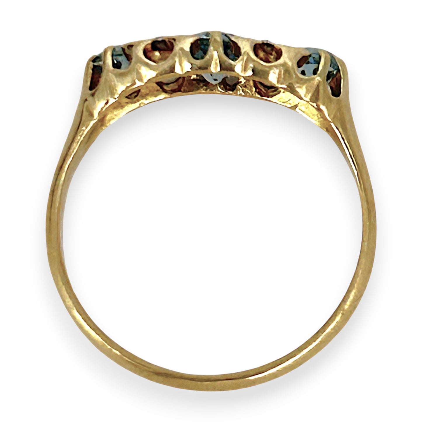 GOLD DEAL | 18ct (18K) Gold Aquamarine & Diamond Trilogy Refurbished Ring Valuation $3,250