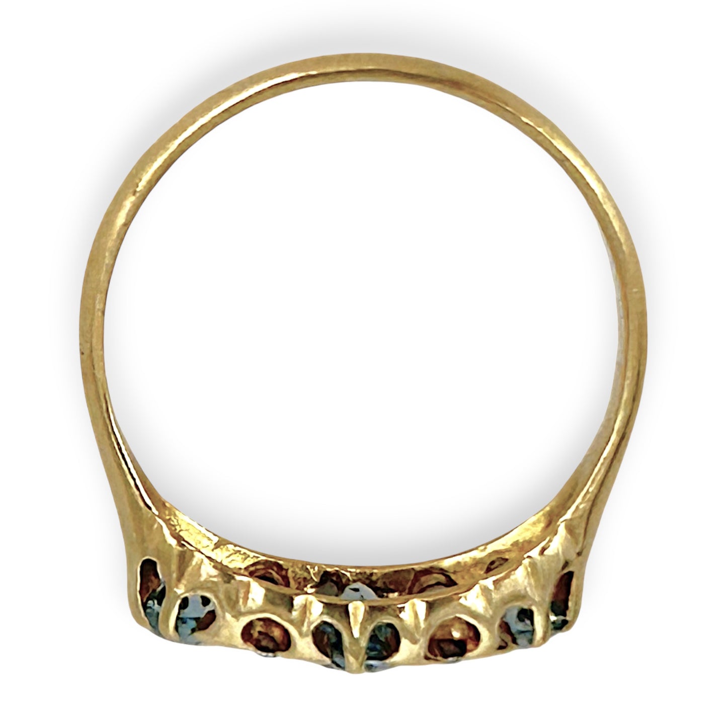 GOLD DEAL | 18ct (18K) Gold Aquamarine & Diamond Trilogy Refurbished Ring Valuation $3,250