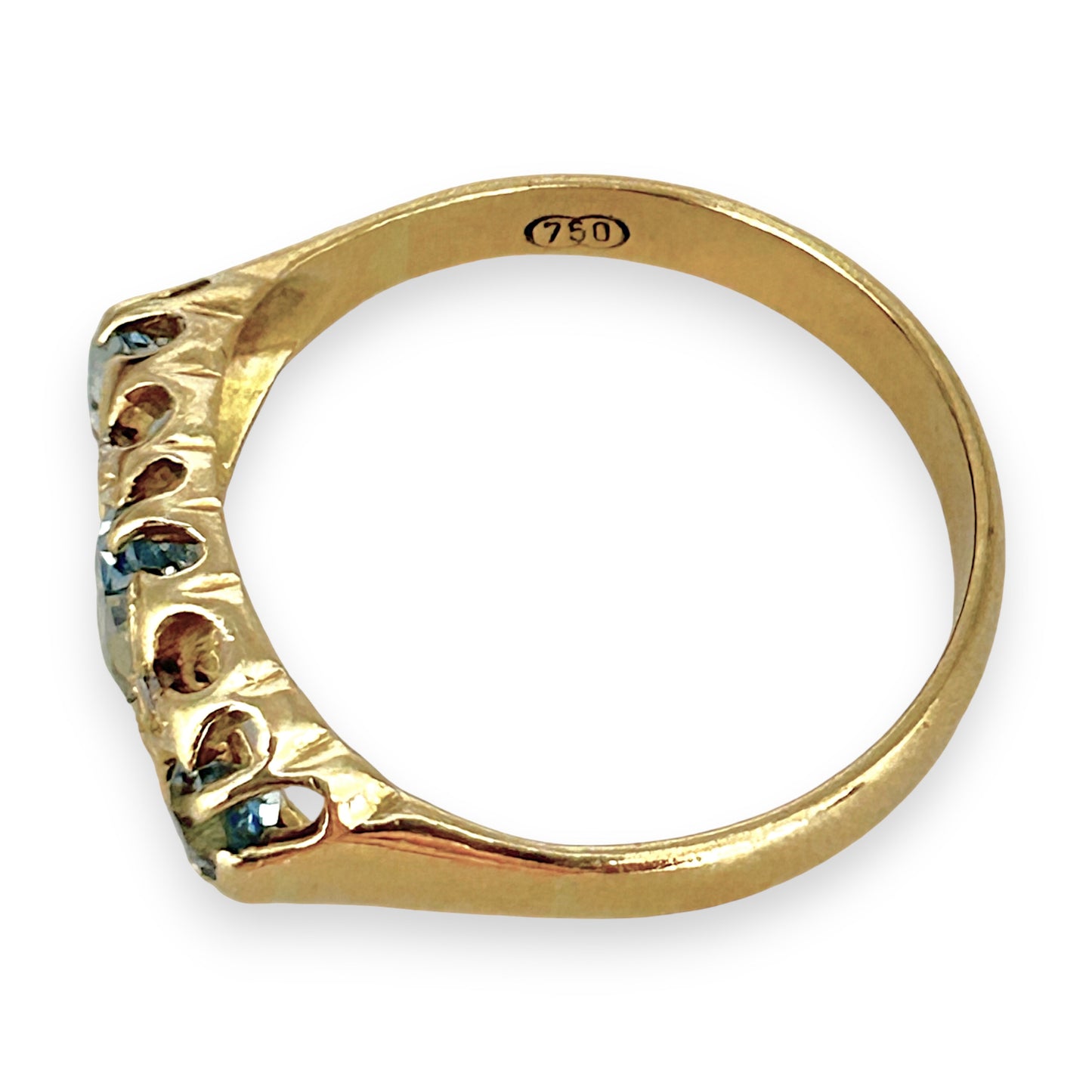GOLD DEAL | 18ct (18K) Gold Aquamarine & Diamond Trilogy Refurbished Ring Valuation $3,250